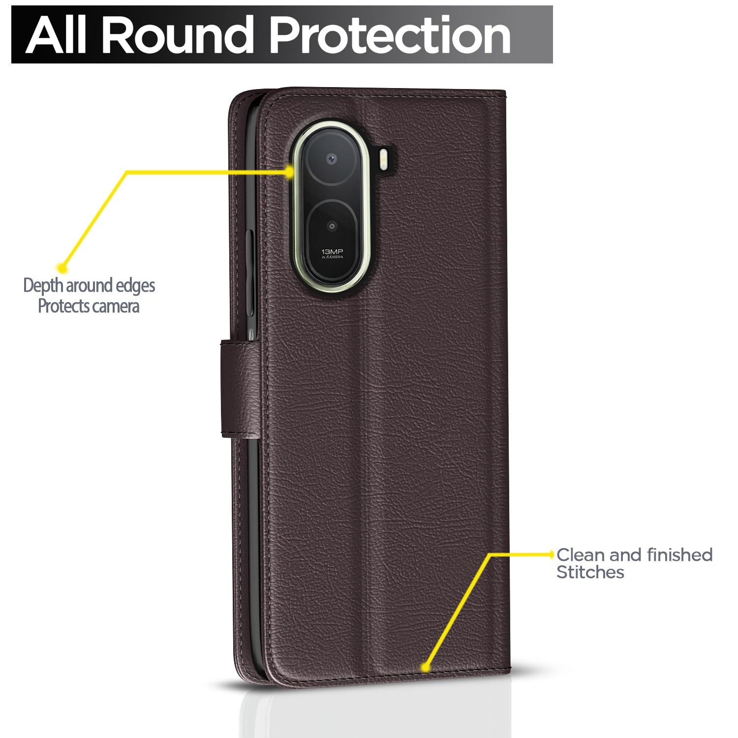 Redmi A7 Pro/Poco C85x 5G flip case in coffee by Pikkme – photo 4