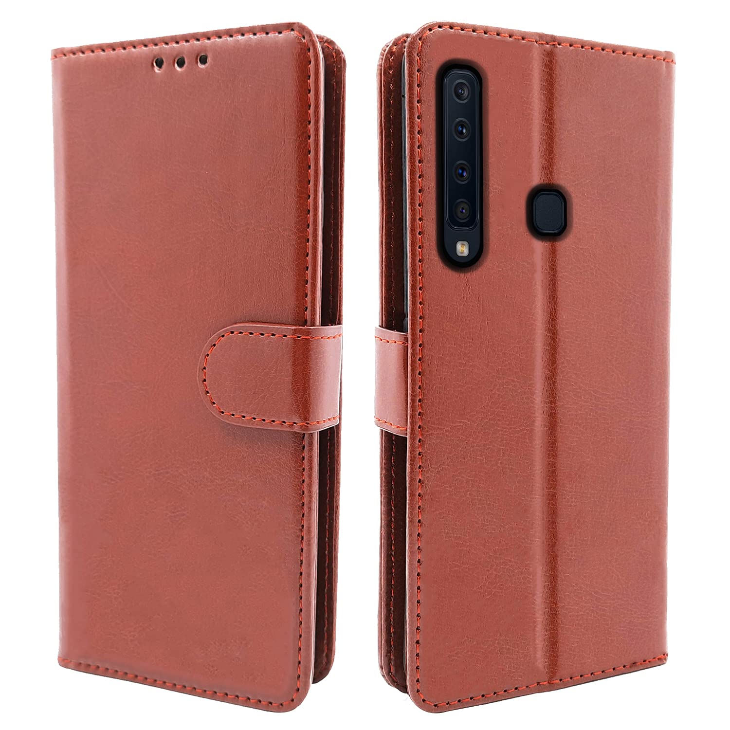 Samsung Galaxy A9 2018 Vintage Flip Cover - Brown
