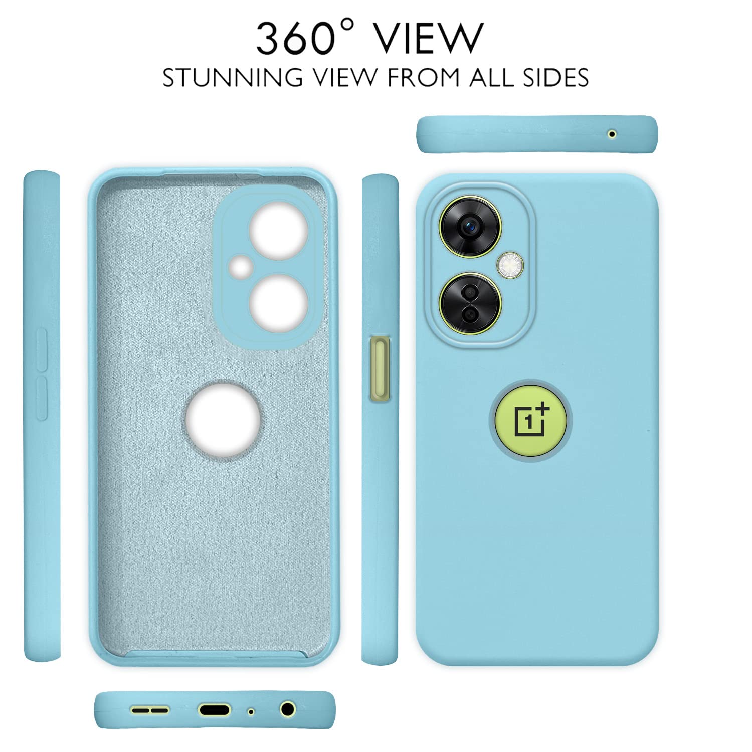 Pikkme OnePlus Nord CE 3 Lite 5G Super Soft Silicone Back case (Ice Blue)