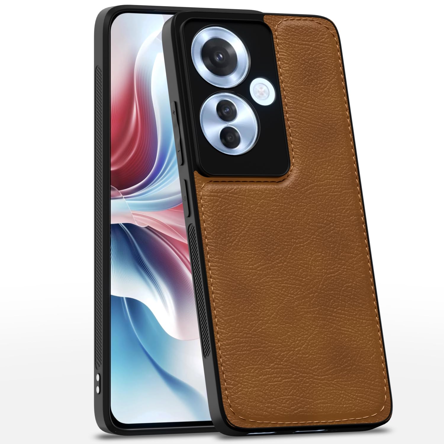 Oppo F25 Pro 5G LeatherBack Back Cover – Brown