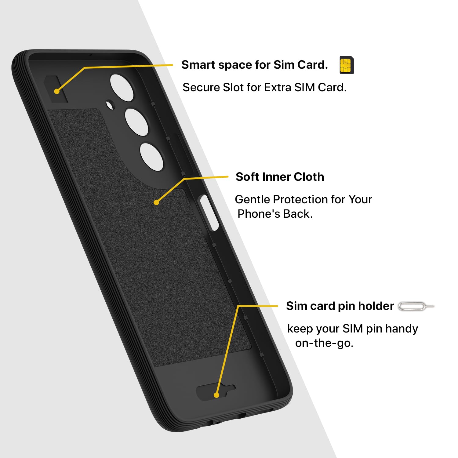 Pikkme Samsung Galaxy A14 5G Gencase Back Cover (Black)