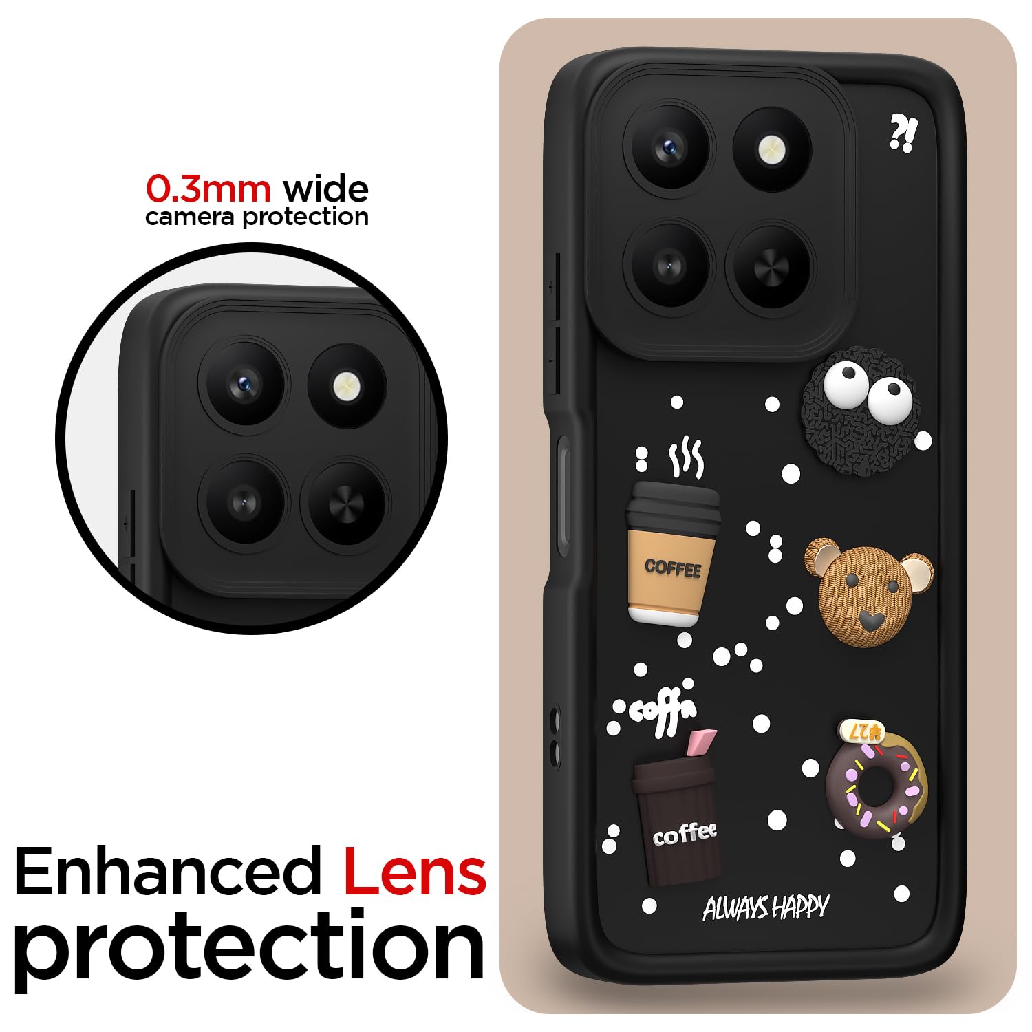 Pikkme black mobile back cover for Honor X7d 5G/3D – photo 5