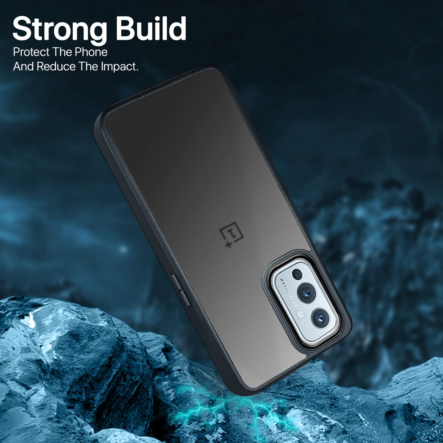 Pikkme Oneplus 9 5G Oneplus 9 5G Chrome Metal Ring Back Cover (Black)