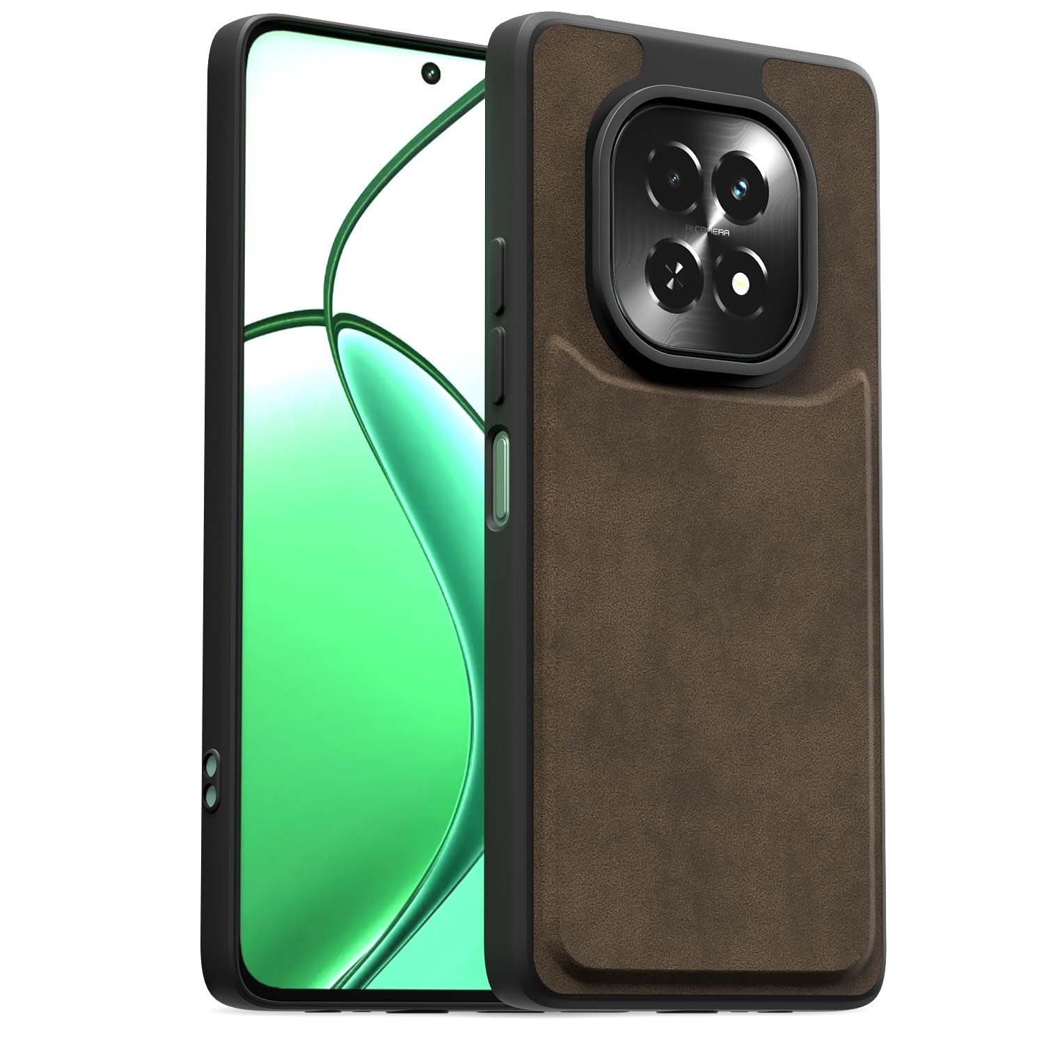 Realme C63 5G Leather back cover in coffee by Pikkme
