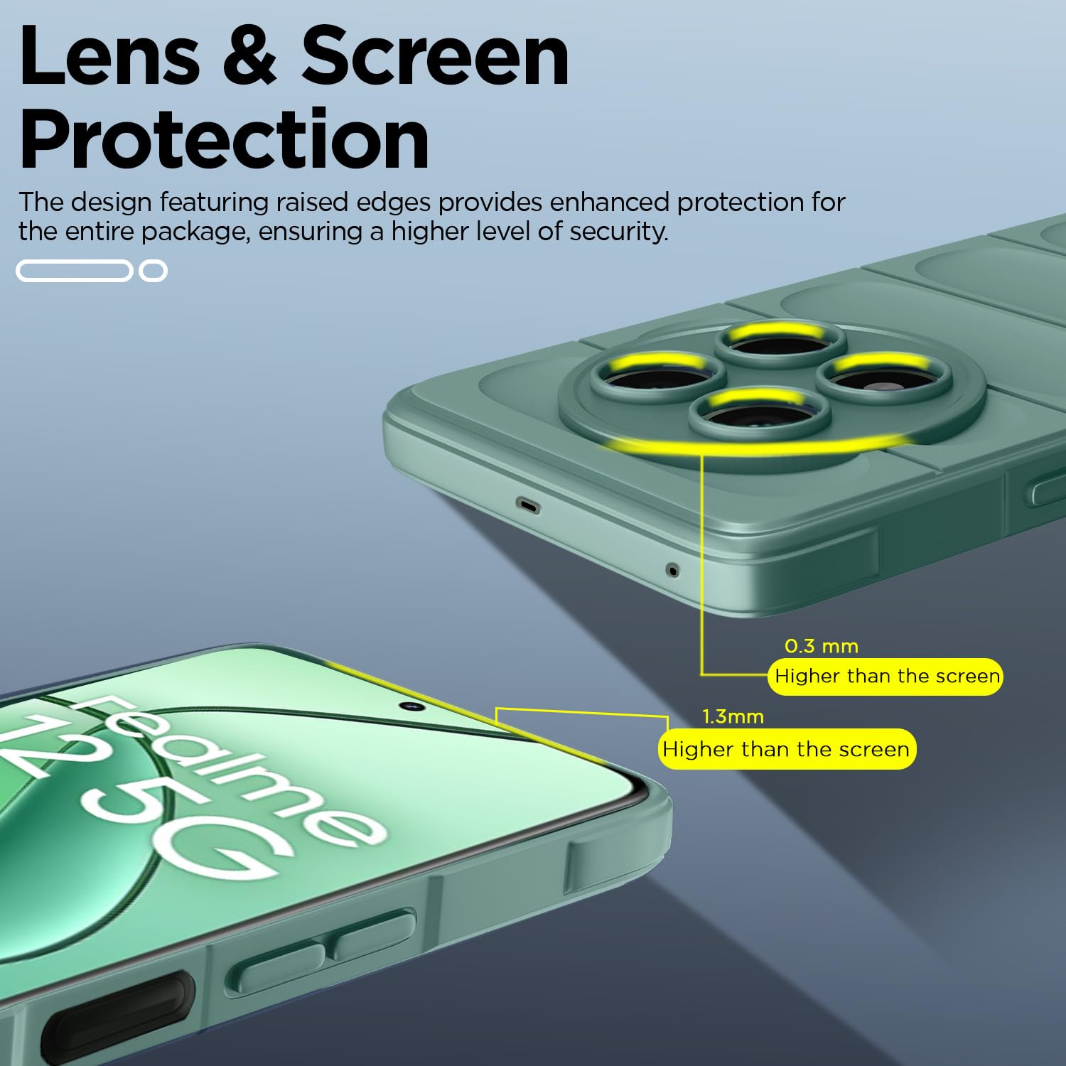 Realme Narzo 70x 5G/N65/13/12/12X 5G/C65 back cover in green by Pikkme – photo 4