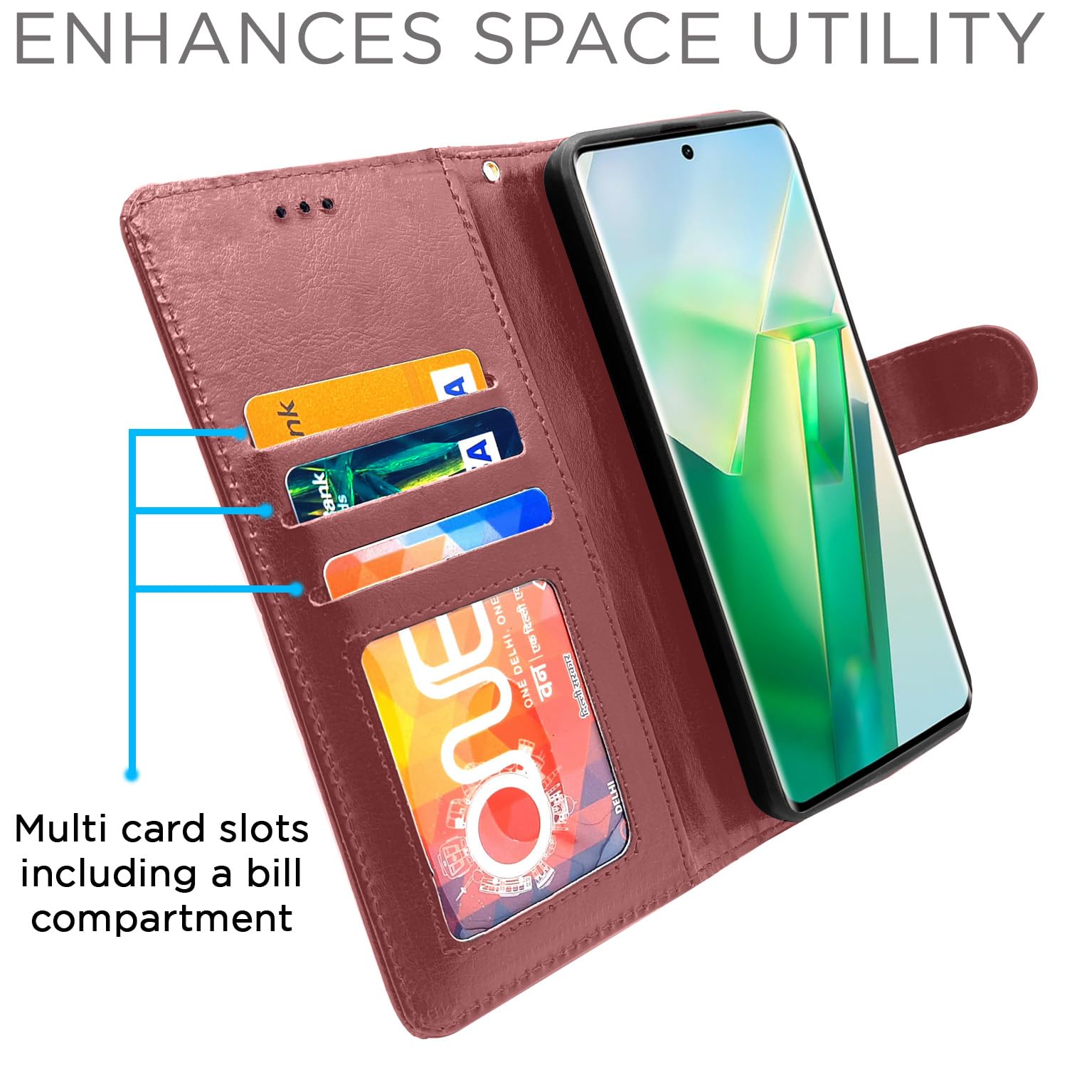 Brown flip case for Vivo T2 Pro 5G – Pikkme – photo 5