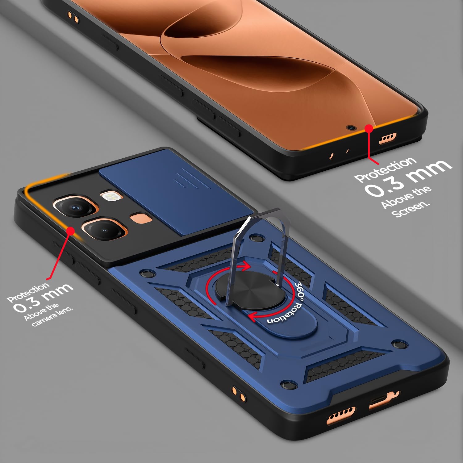 Pikkme Infinix Note Edge 5G/360 D10 Camera Shield blue mobile back cover – photo 4
