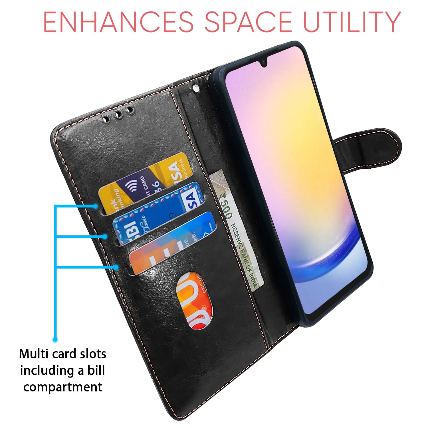 Pikkme black & brown mobile flip cover for Samsung A15 5G – photo 4