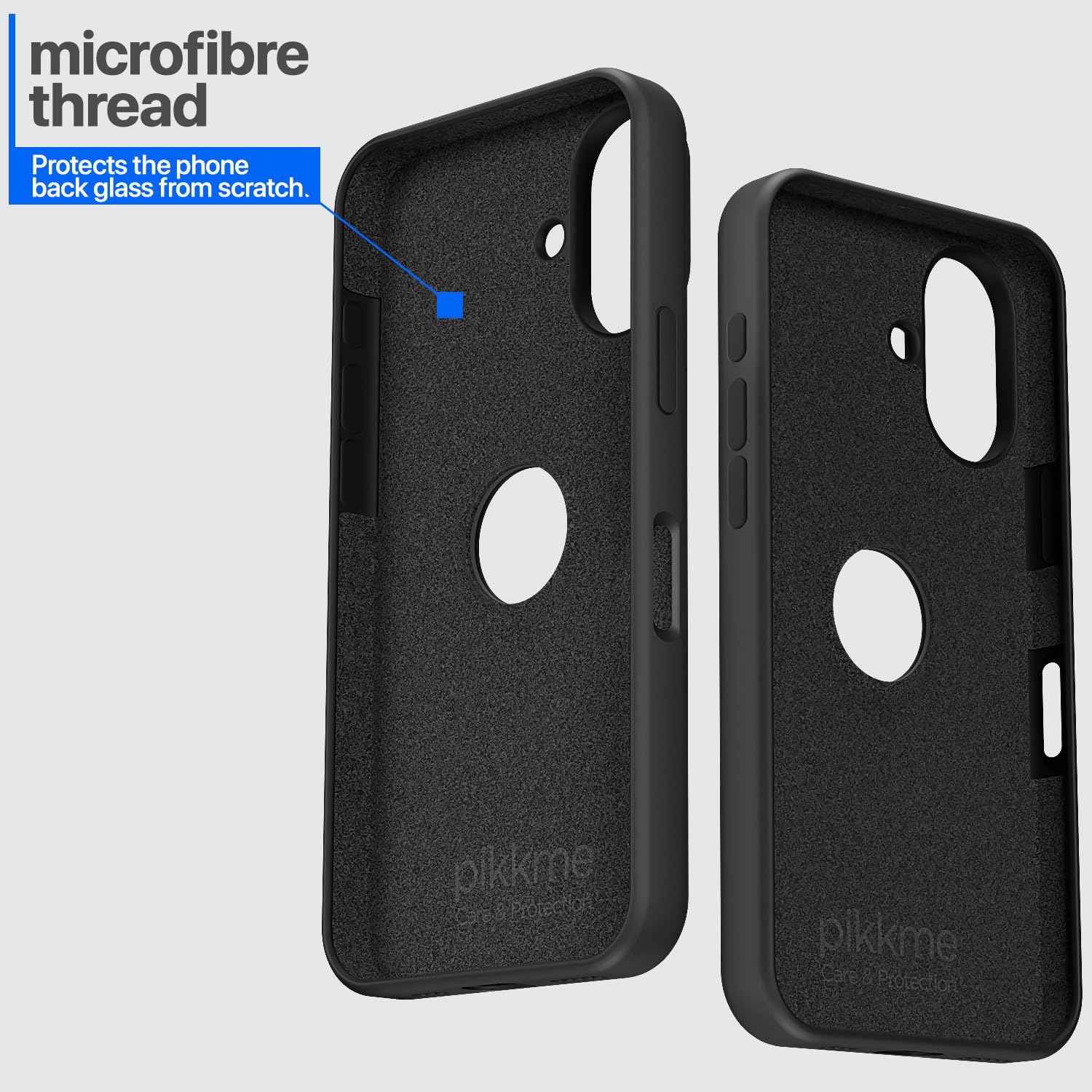 Pikkme iPhone 16 Plus Super Soft Silicone Back Cover (Black)