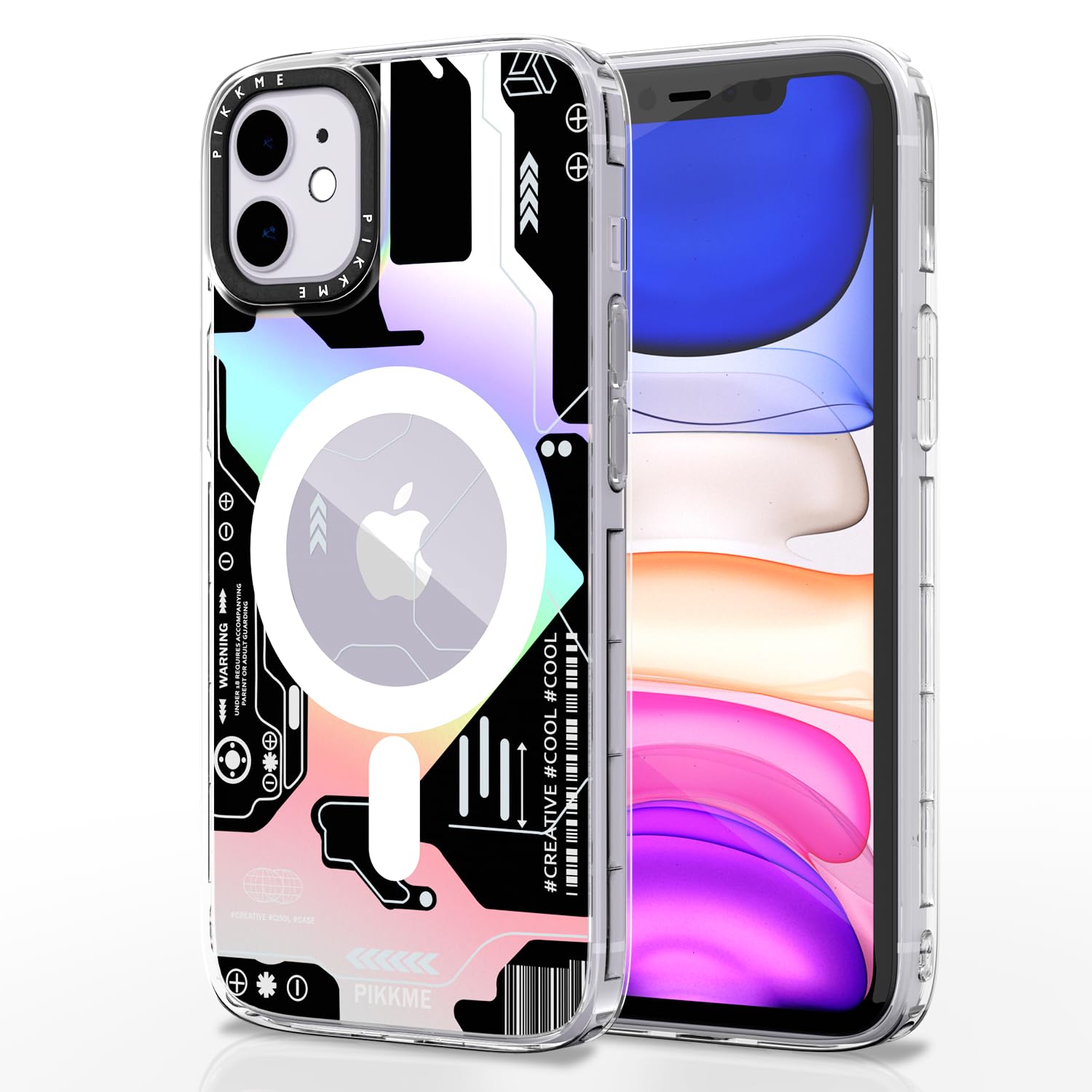 iPhone 11 Printmagsafe Back Cover -Black