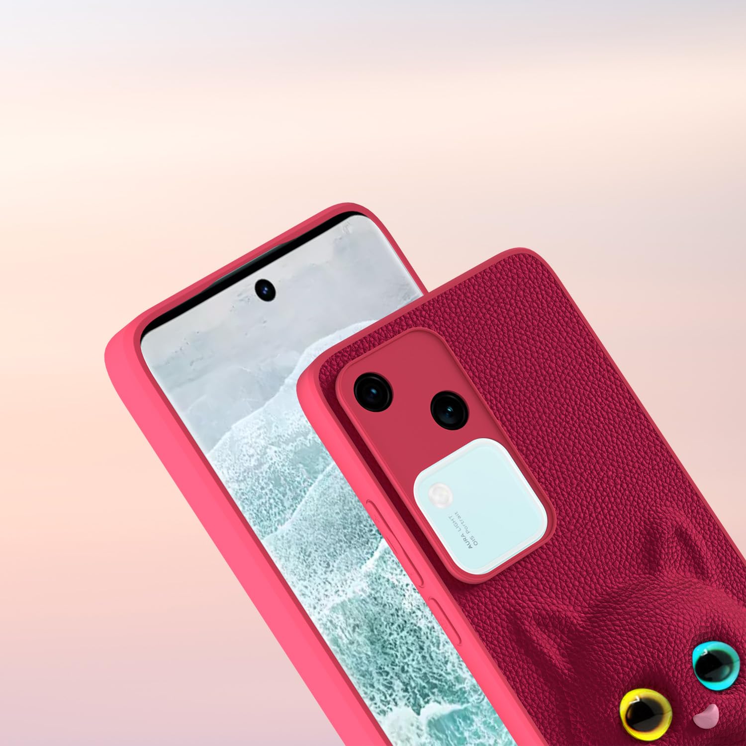 Pikkme Vivo V30 / V30 Pro 5G Kitty Back Cover (Pink)