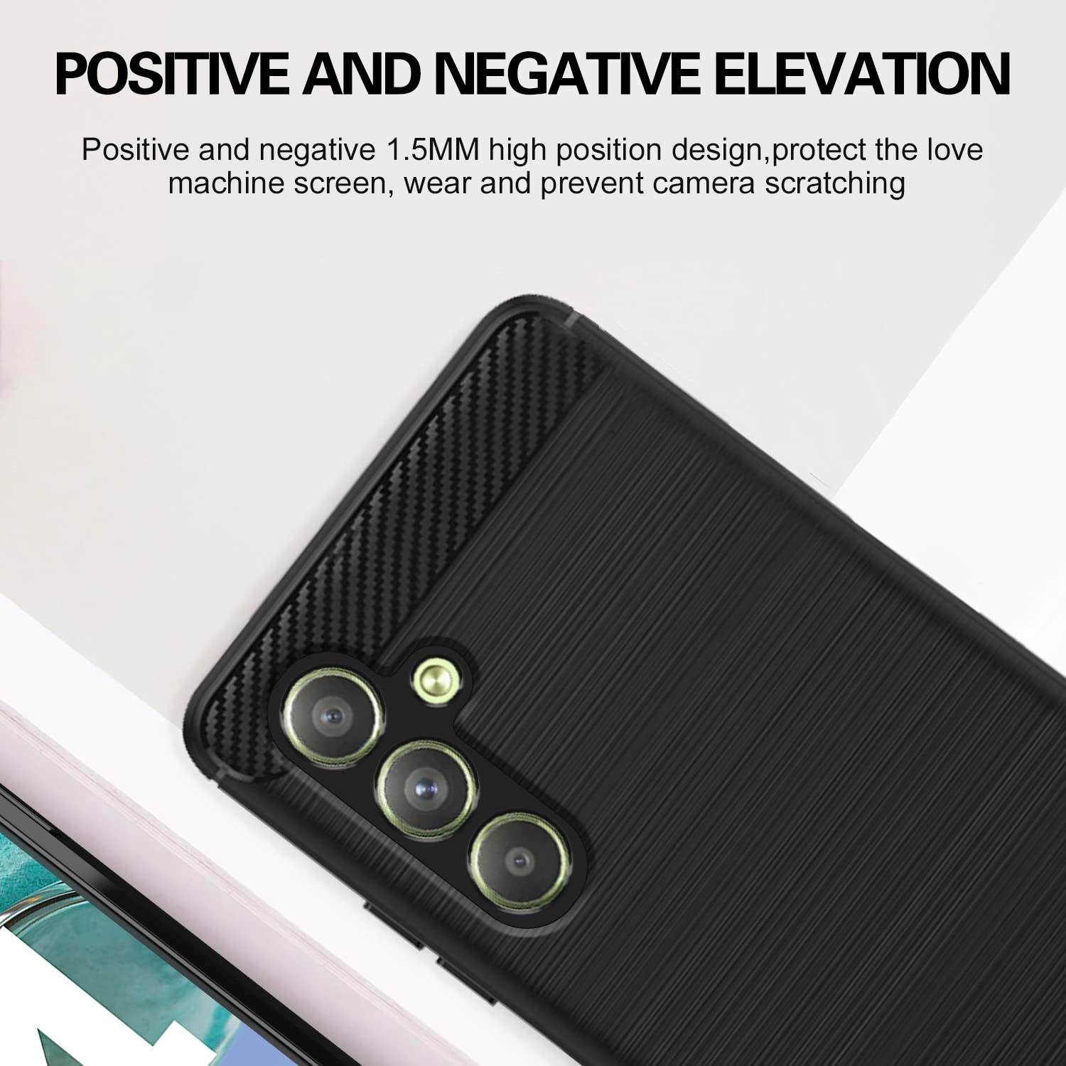 Pikkme Samsung Galaxy M14 5G Hybrid Carbon Fiber Back Cover | Black