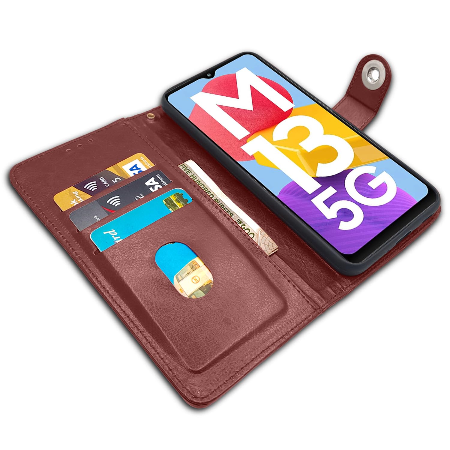 Pikkme brown Button flip cover for Samsung M13 5G – photo 3