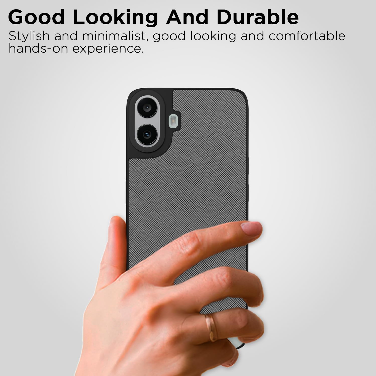 Pikkme CMF by Nothing Phone 1 Indian Leather Back Cover (Grey)