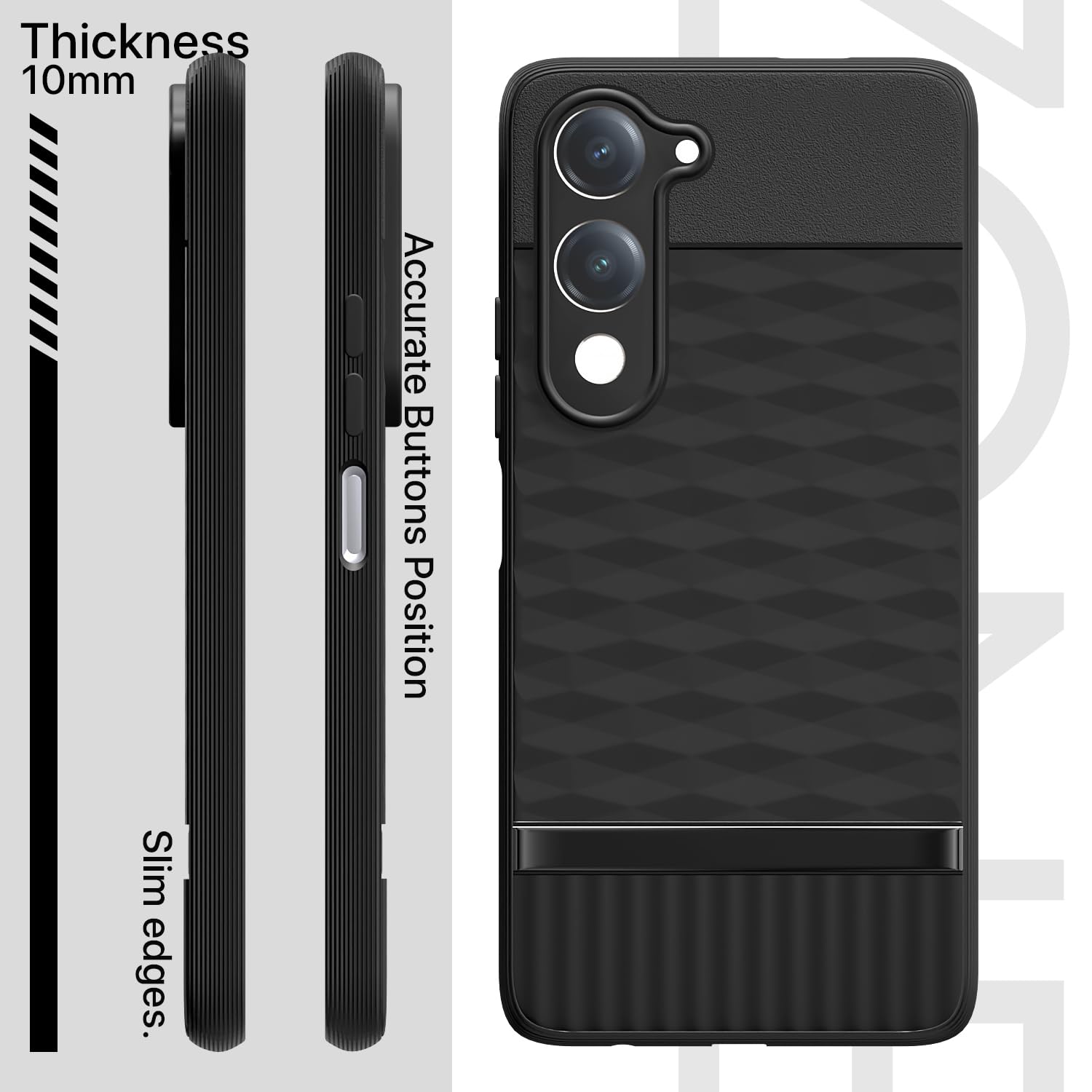 Pikkme black mobile cover for iQOO Z10 Lite 5G/Vivo T4 Lite 5G/Y19 5G/Y19e/Y04 4G/Y29s 5G – photo 3