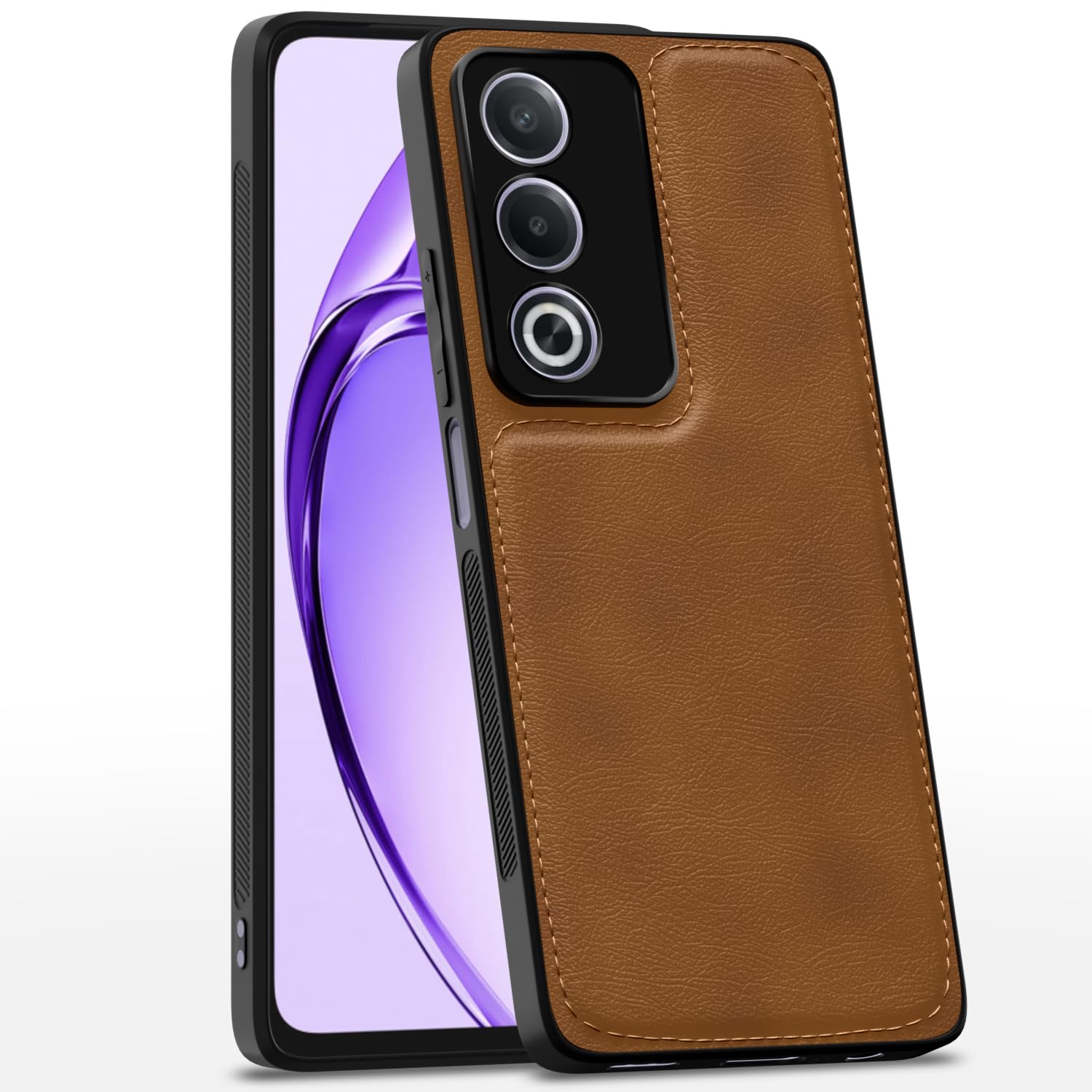 Oppo A3 Pro 5G Leather mobile cover in brown by Pikkme