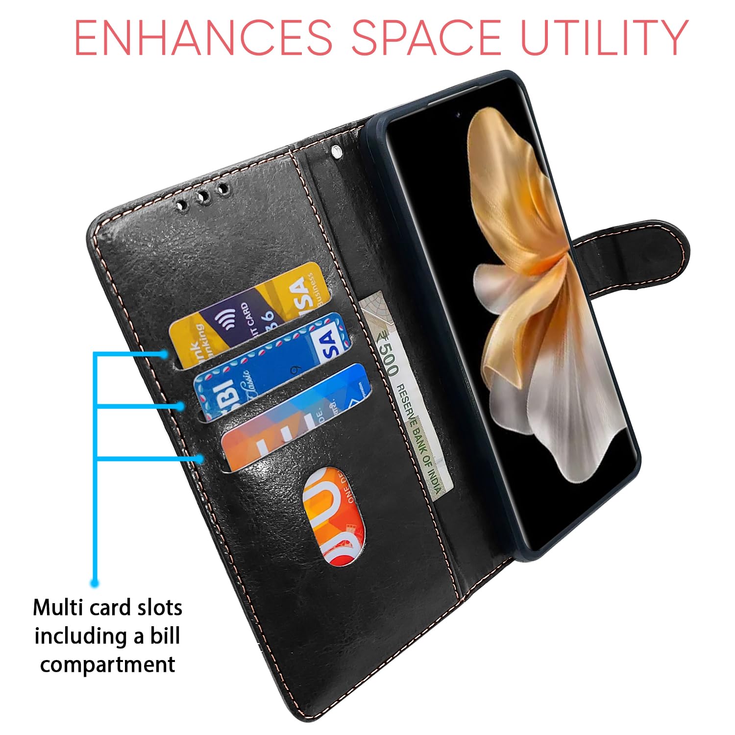 Pikkme black flip cover for Vivo V30 Pro 5G – photo 4