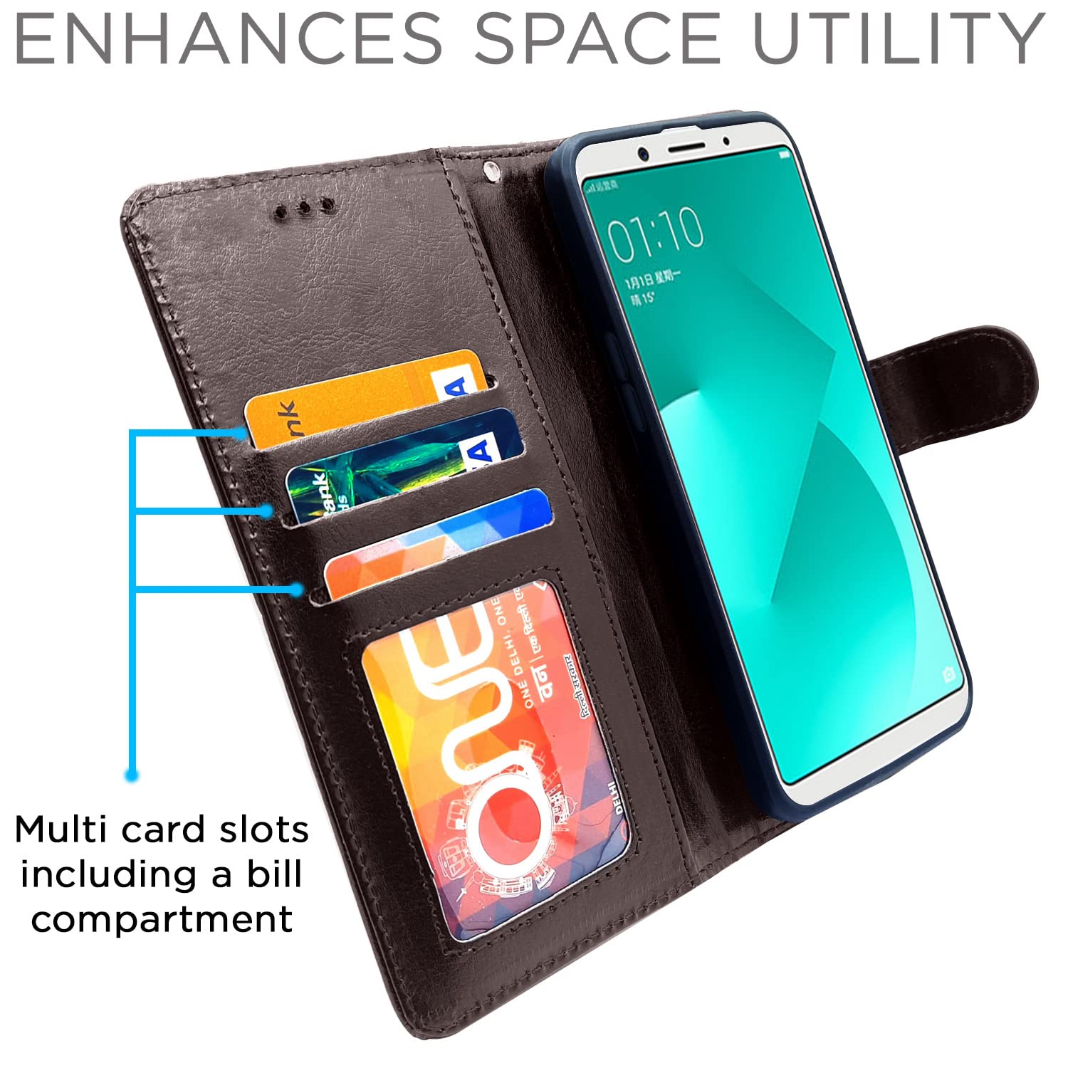 Pikkme Oppo A83 Vintage Flip Cover (Coffee)