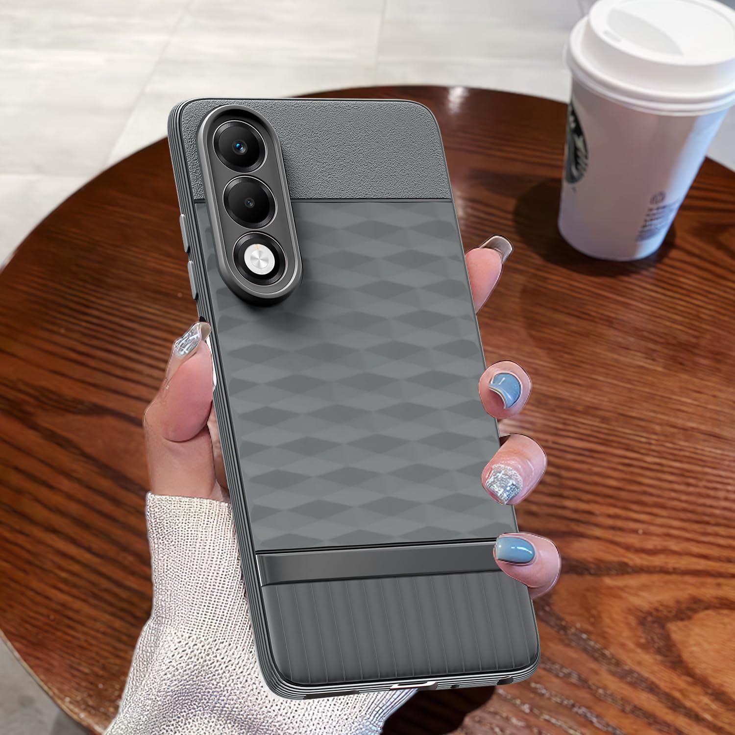 Pikkme Oppo K13x 5G Shockproof Soft Flexible Gencase Back cover (Grey)
