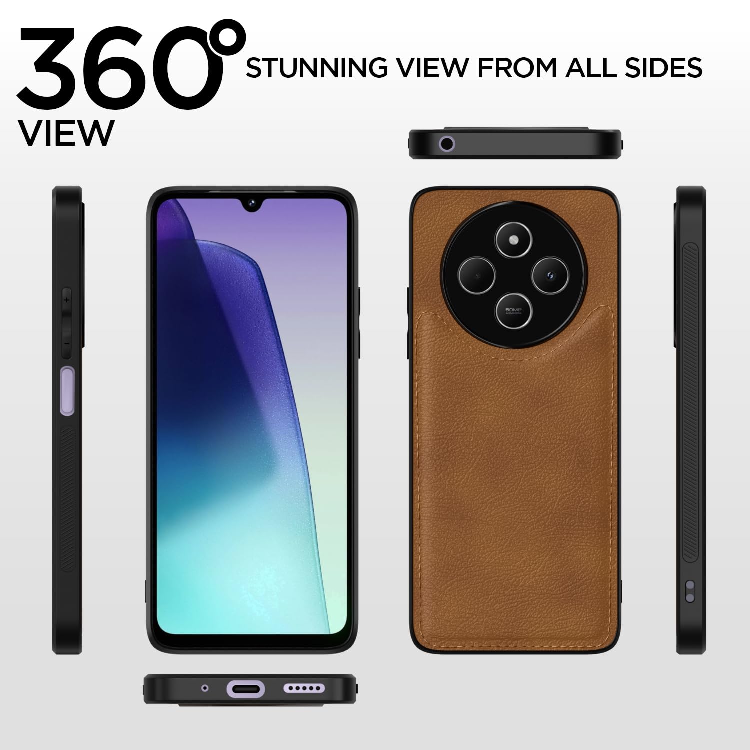 Pikkme Redmi A4 5G / Redmi 14C 5G / Poco C75 5G Leatherback Back Case | Brown