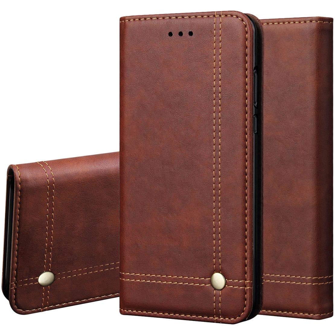 Moto 5G Magnetic wallet flip cover in brown by Pikkme