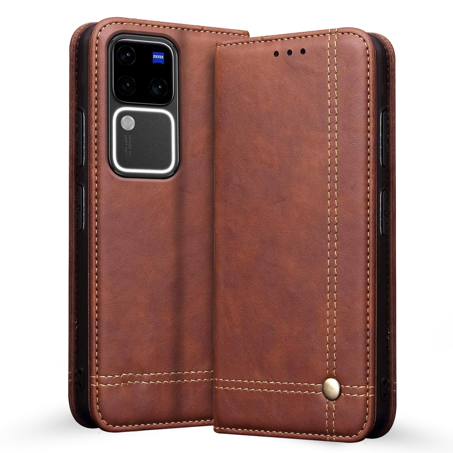 Pikkme Vivo V30 Pro 5G brown flip cover