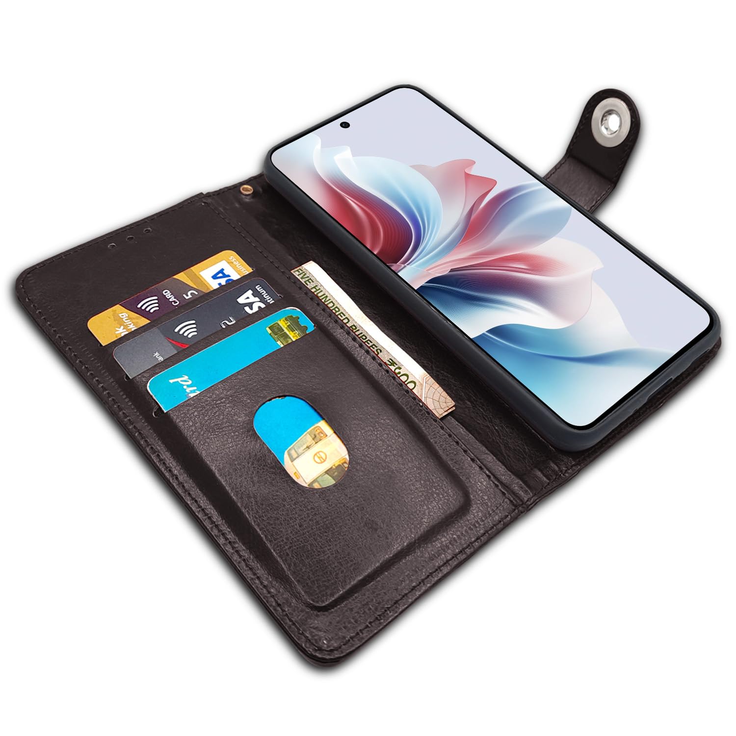 Coffee Button wallet flip cover for OPPO F25 Pro 5G – Pikkme – photo 3