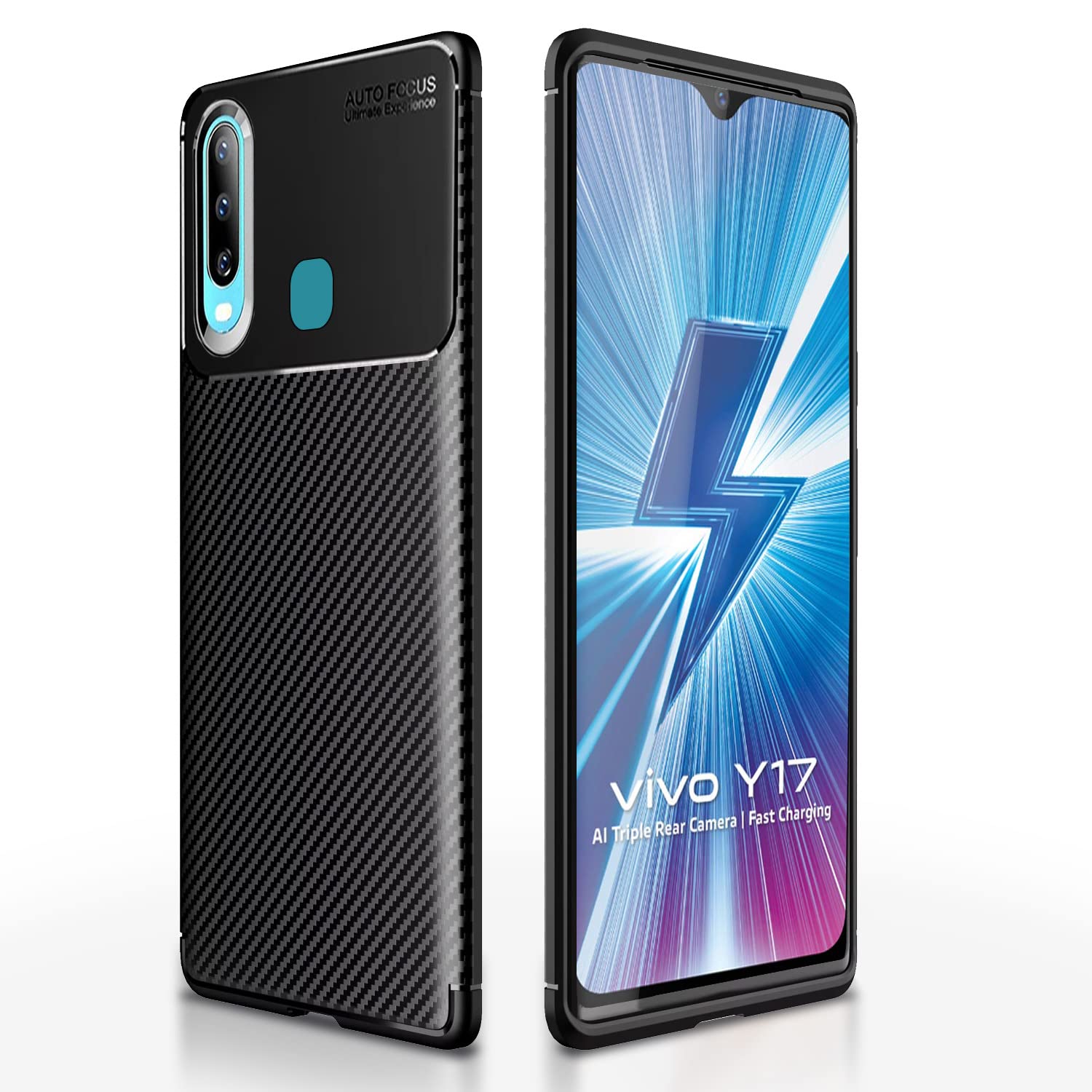 Pikkme black mobile cover for Vivo Y12/Y15/Y17/U10