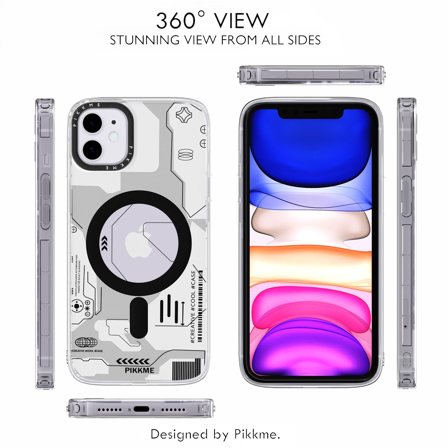 Pikkme iPhone 11 Printmagsafe Back Cover (White)