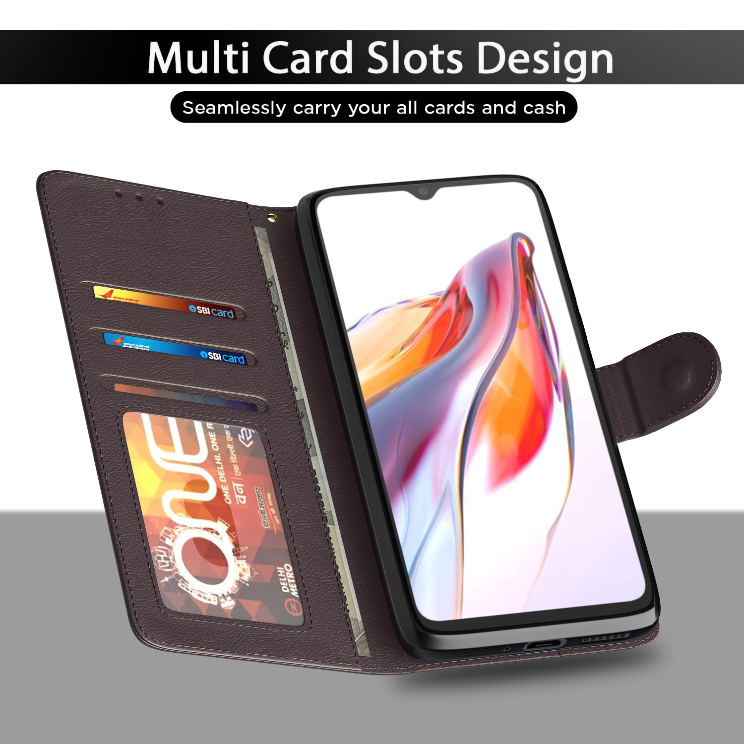 Pikkme Redmi 12C/Poco C55 Wallet coffee flip cover – photo 5