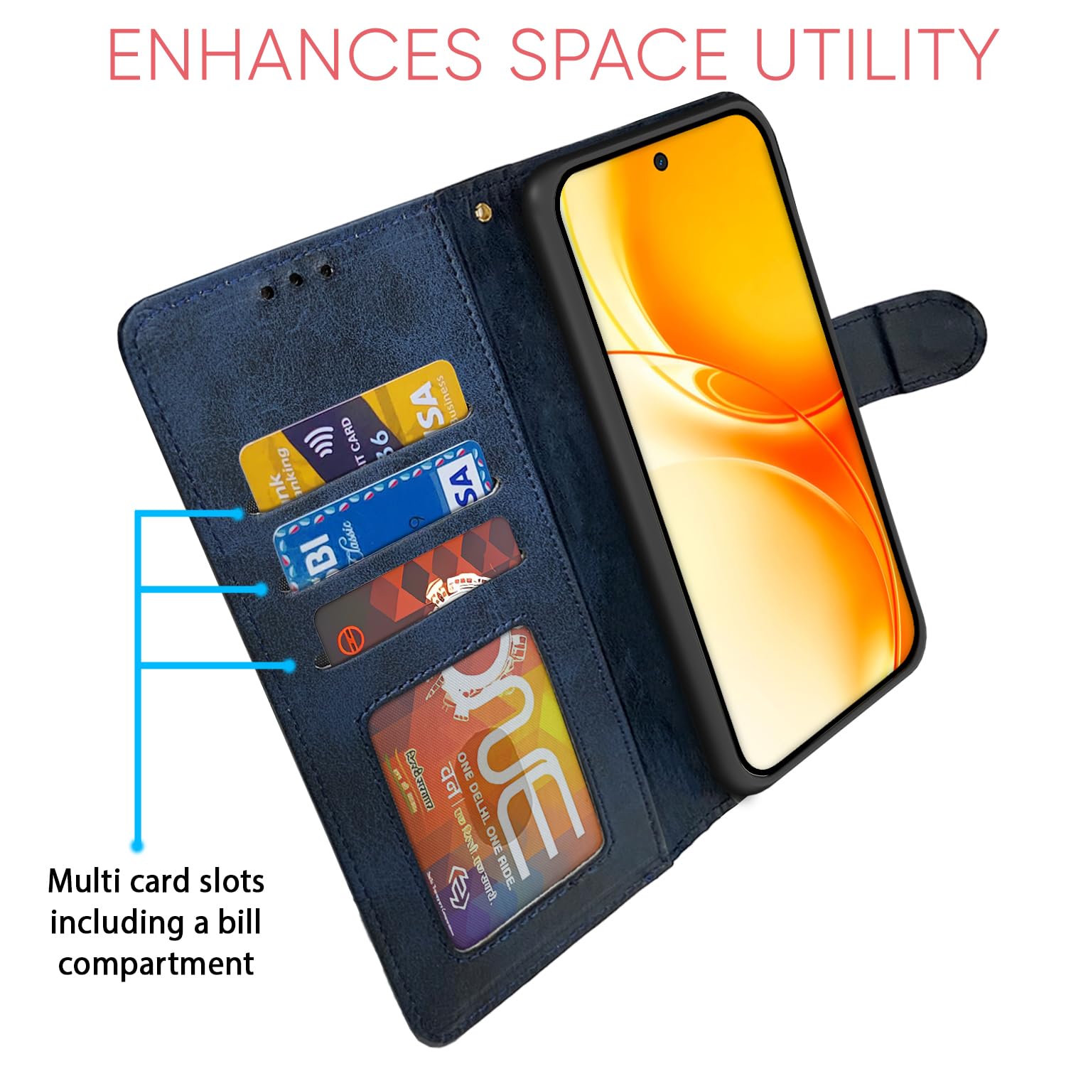 Pikkme Realme P4 Power 5G navy & light blue flip case – photo 5