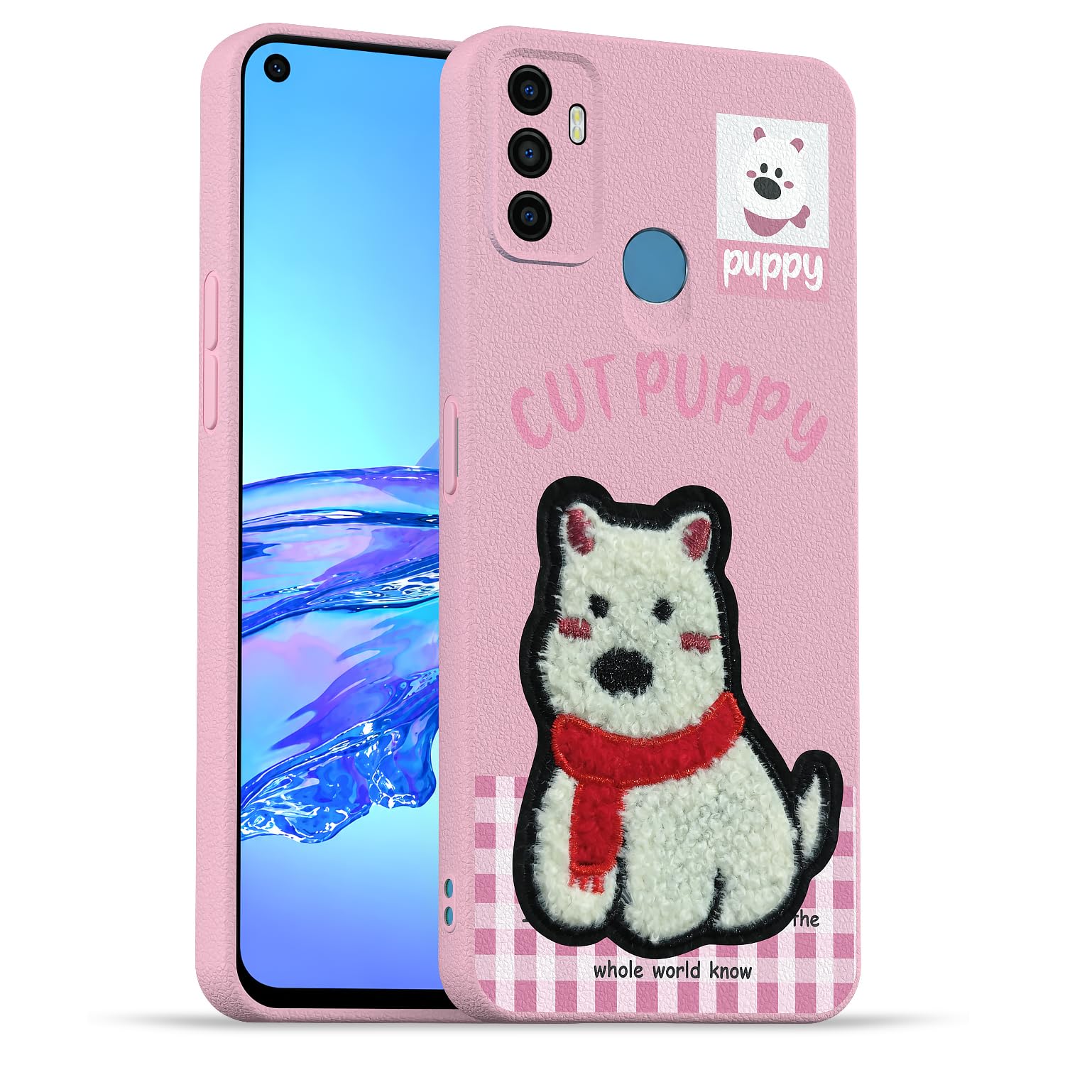 Pikkme Oppo A53 4G Plush Patch pink mobile back cover