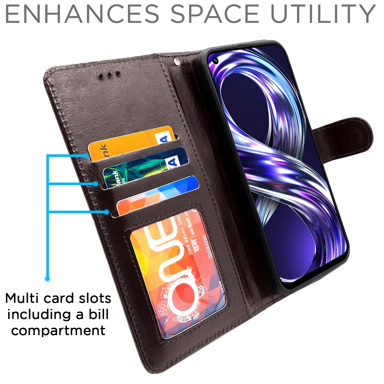 Realme Narzo 50/8i 4G flip case in coffee by Pikkme – photo 5