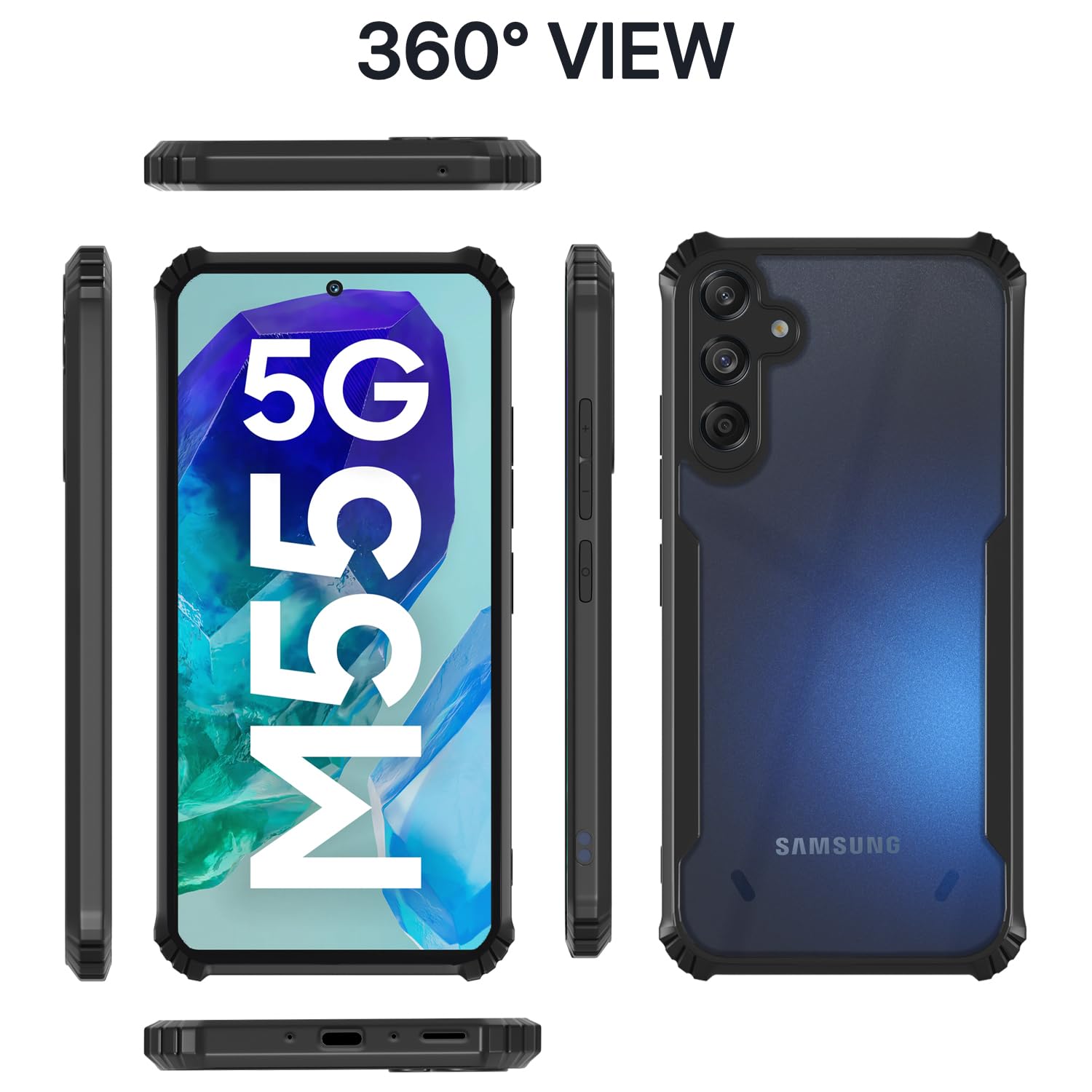 Pikkme Samsung Galaxy M55 5G Eagle Back Cover (Black)