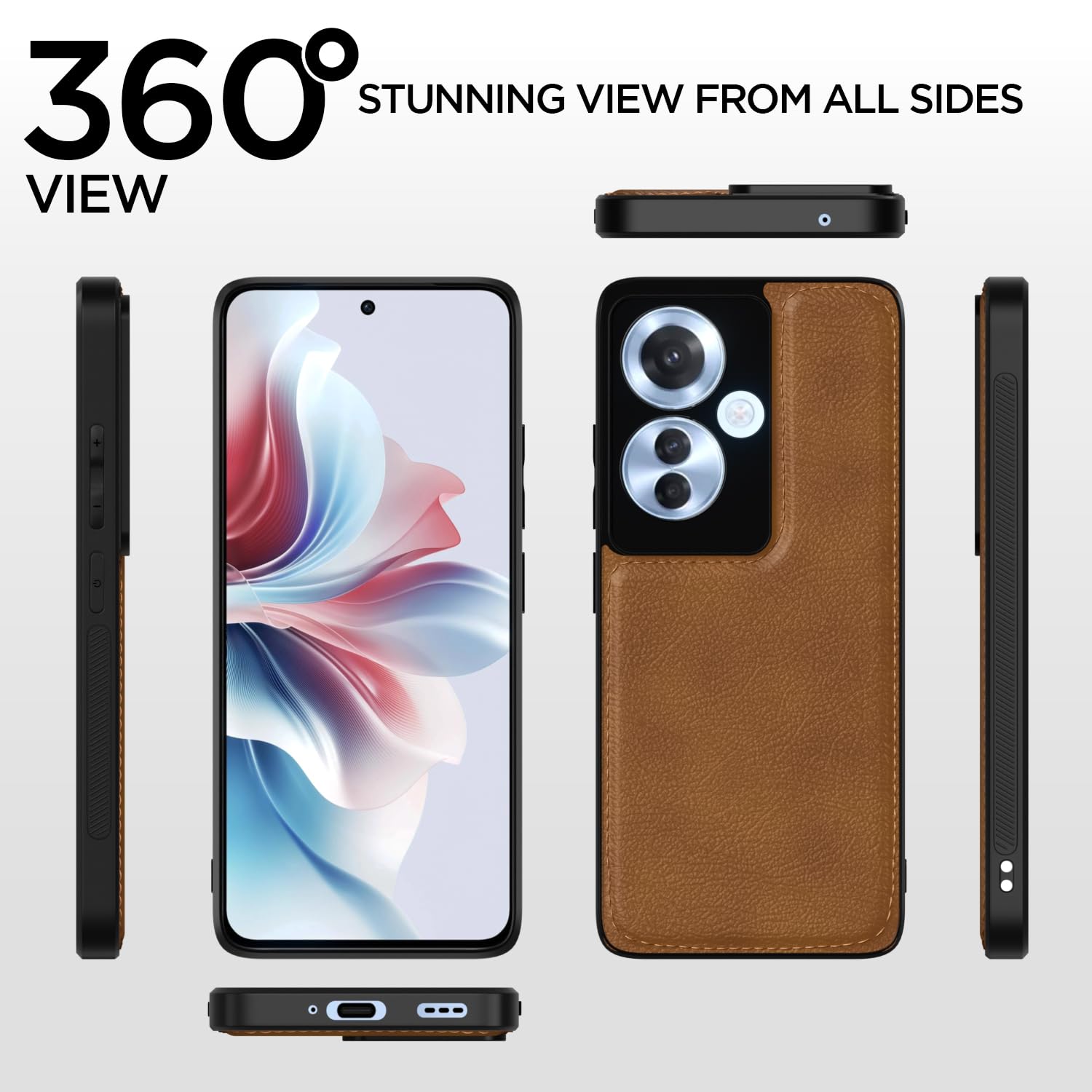 Pikkme Oppo F25 Pro 5G Leatherback Back Case | Brown