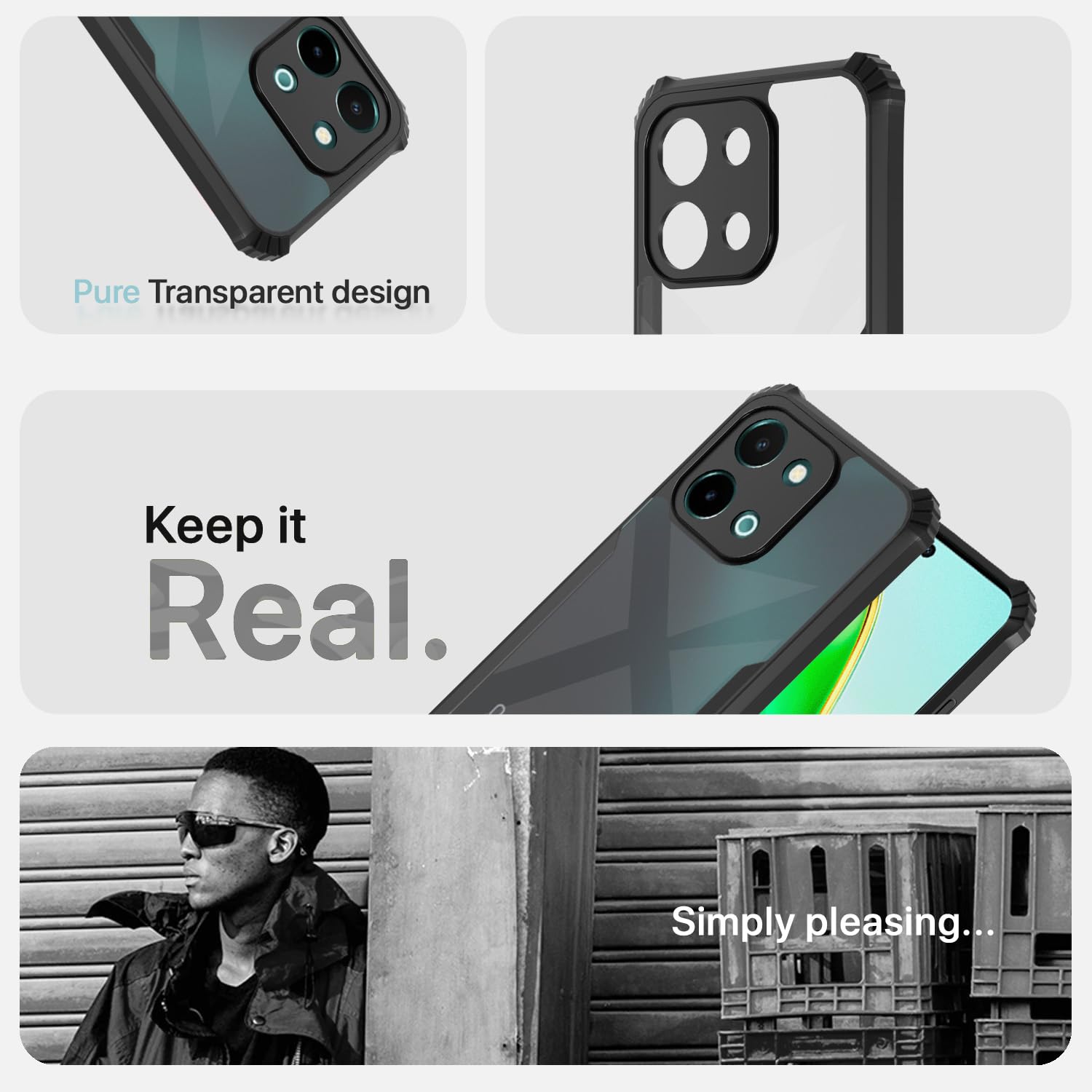Pikkme Vivo Y28 4G Clear black back cover – photo 4