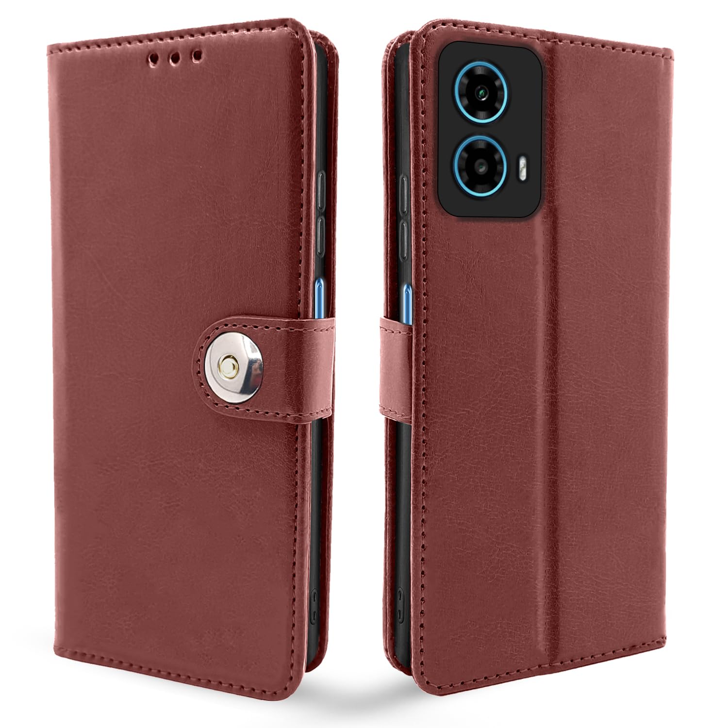 Flip Cover for Moto G34 / G45 5G Button Flip Cover - Brown