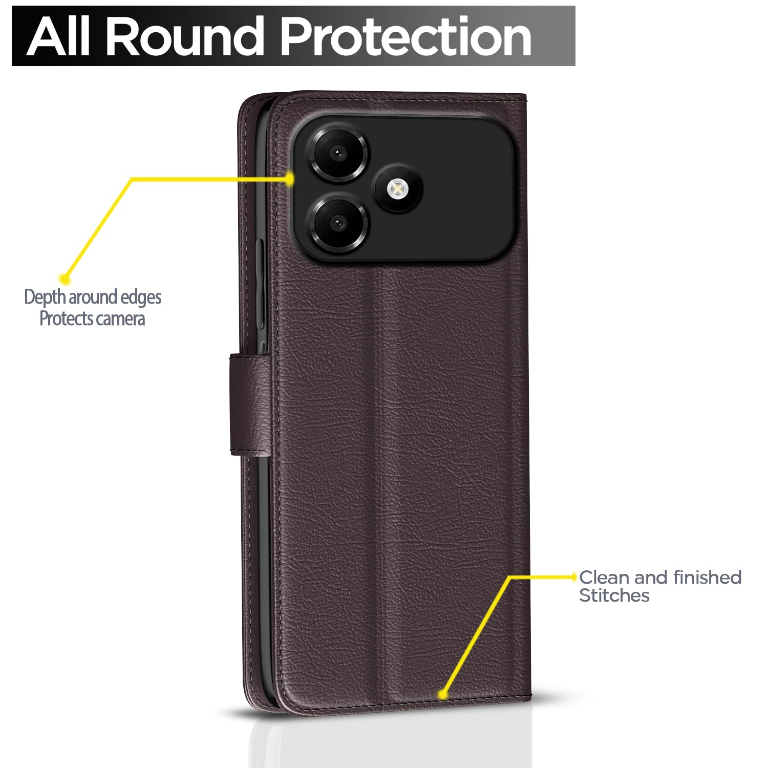 Pikkme Oppo A6c Wallet coffee flip cover – photo 4