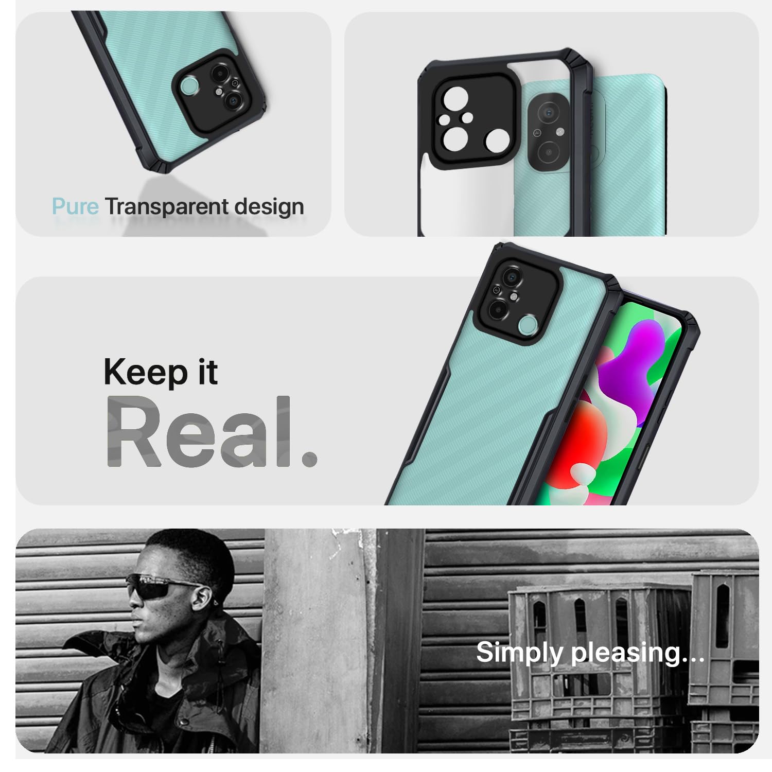 Pikkme Redmi 12C/Poco C55 thermoplastic polyurethane, black mobile back cover – photo 4
