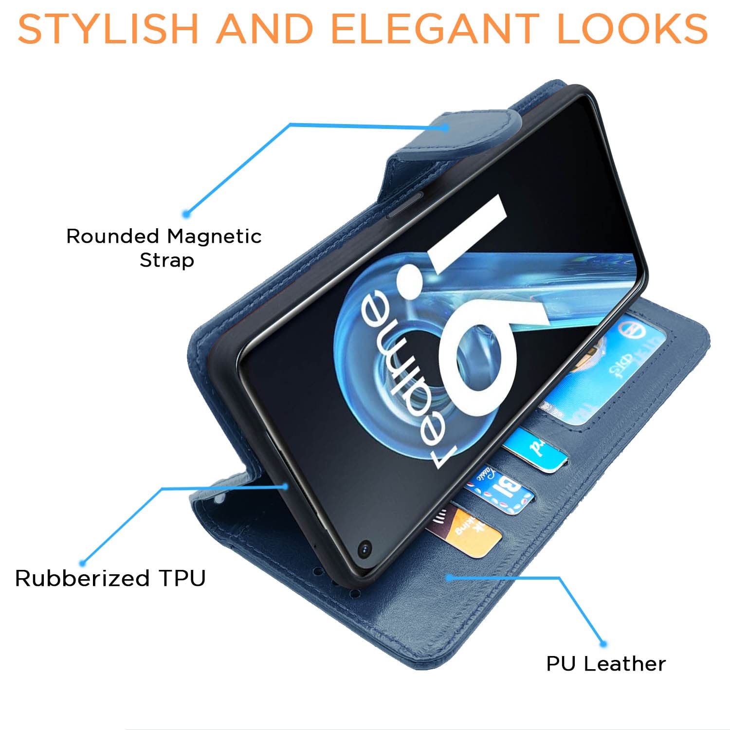 Pikkme Realme 9i blue flip cover – photo 5