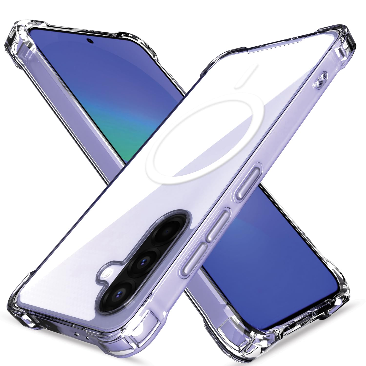 Pikkme Samsung Galaxy A36 5G Mag-Safe Shockproof PC + TPU Back Cover (Transparent)