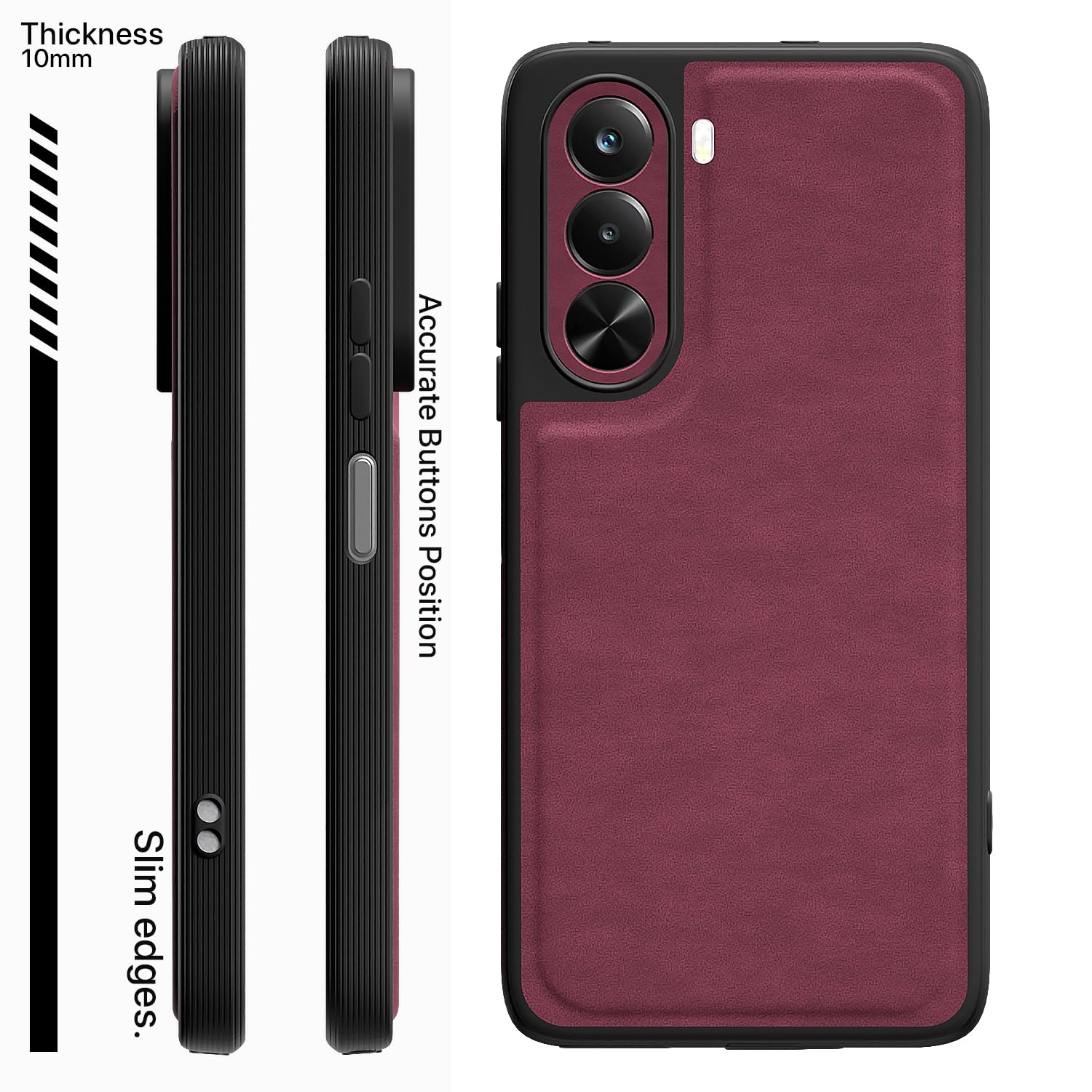 Realme P4x 5G Leather mobile back cover in purple by Pikkme – photo 3