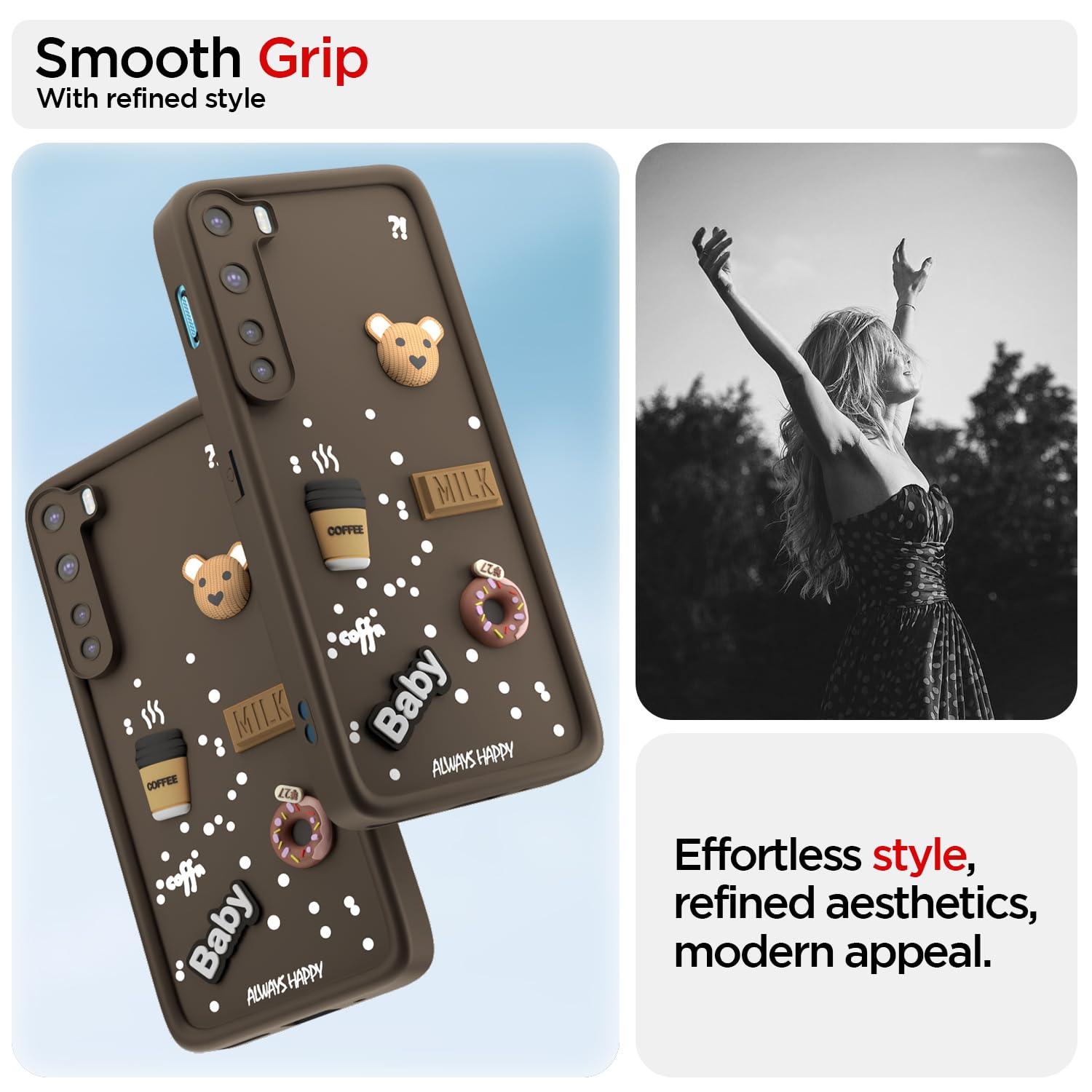 Pikkme OnePlus Nord (2020)/3D Silicone brown mobile back cover – photo 2