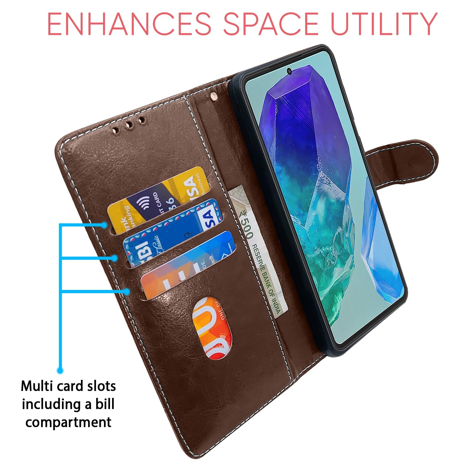 Brown & coffee Magnetic flip cover for Samsung M55/M55s/F55 5G – Pikkme – photo 4