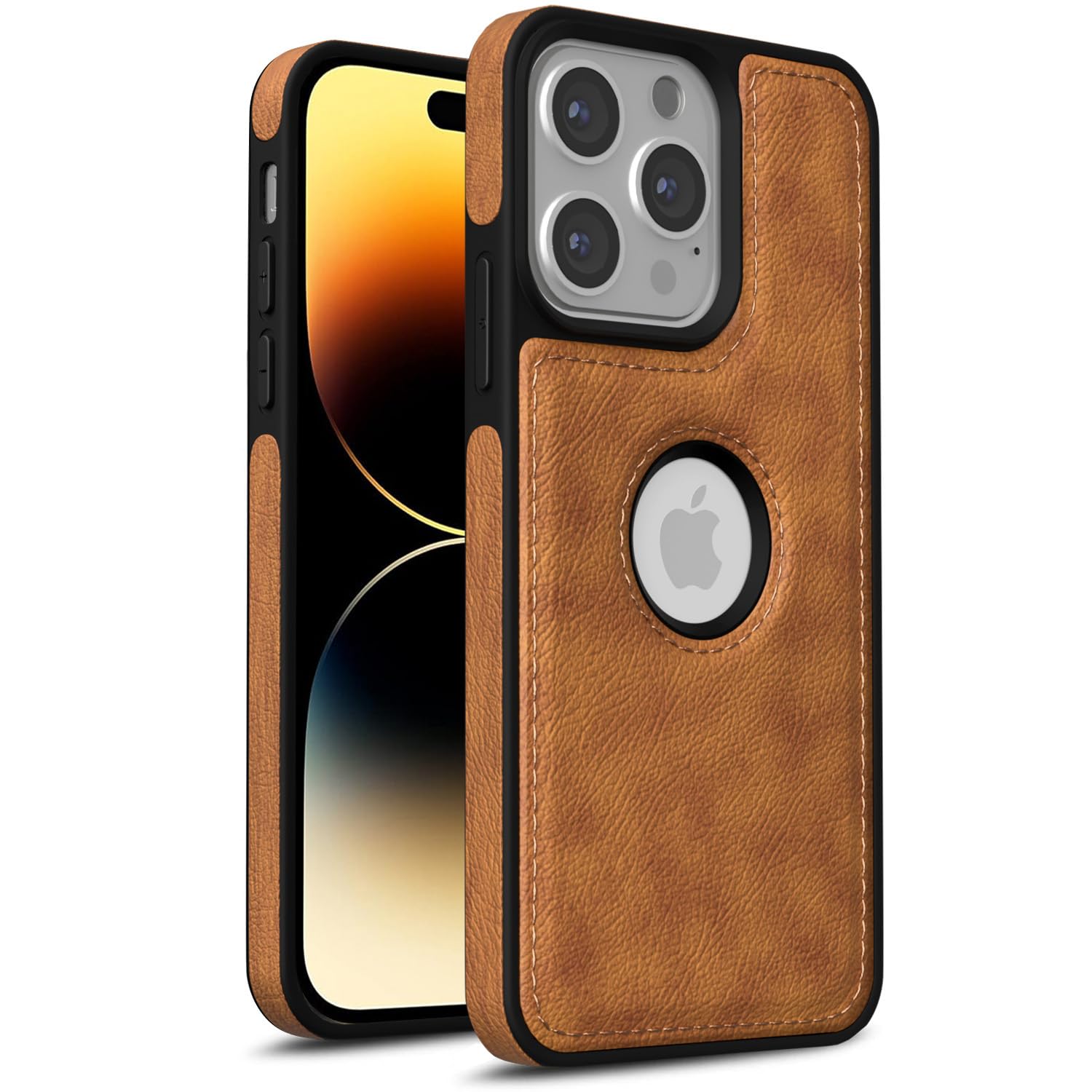 iPhone 14 Pro LeatherBack Back Cover – Brown