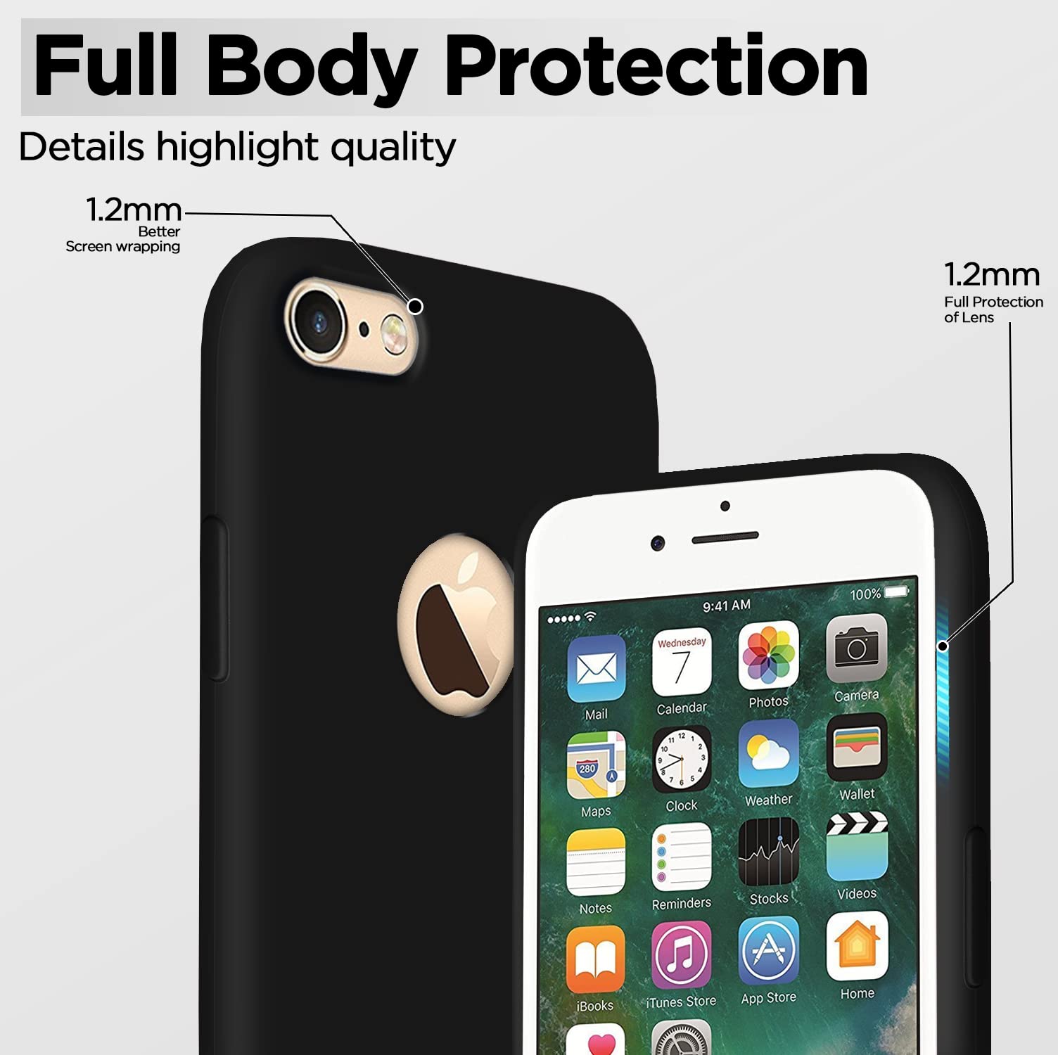 Black Soft Silicone mobile back cover for iPhone 6/6S – Pikkme – photo 3