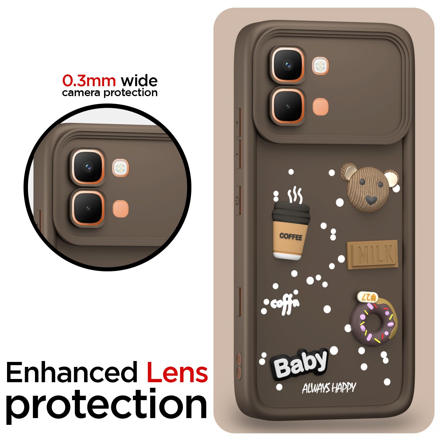 Brown Silicone mobile back cover for Infinix Note Edge 5G/3D – Pikkme – photo 5