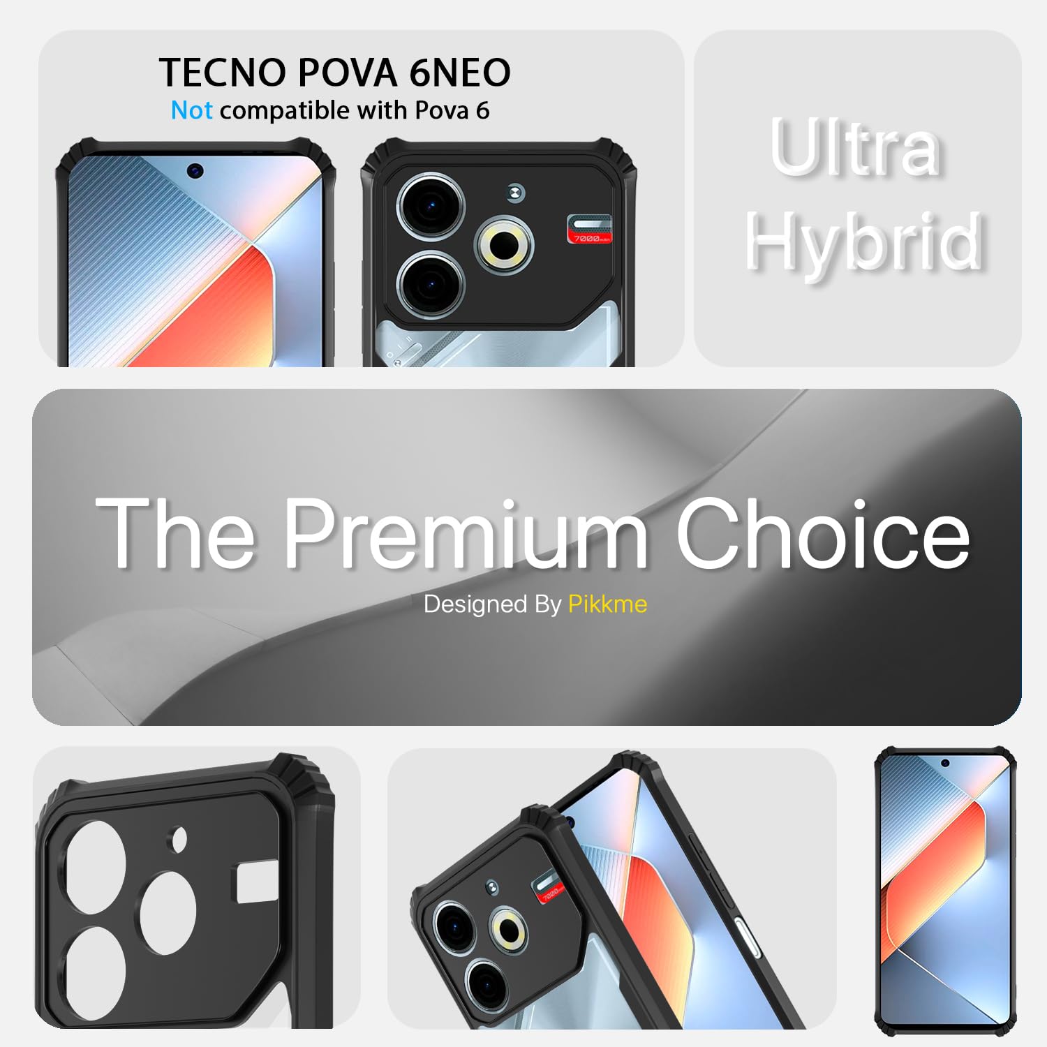 Black Clear phone cover for Tecno Pova 6 Neo – Pikkme – photo 3