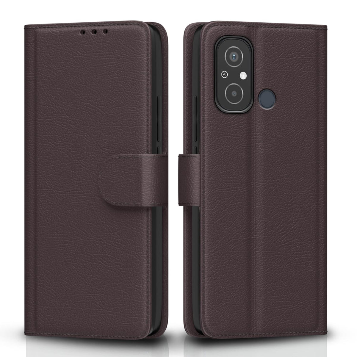 Redmi 12C/Poco C55 mobile flip cover in coffee by Pikkme