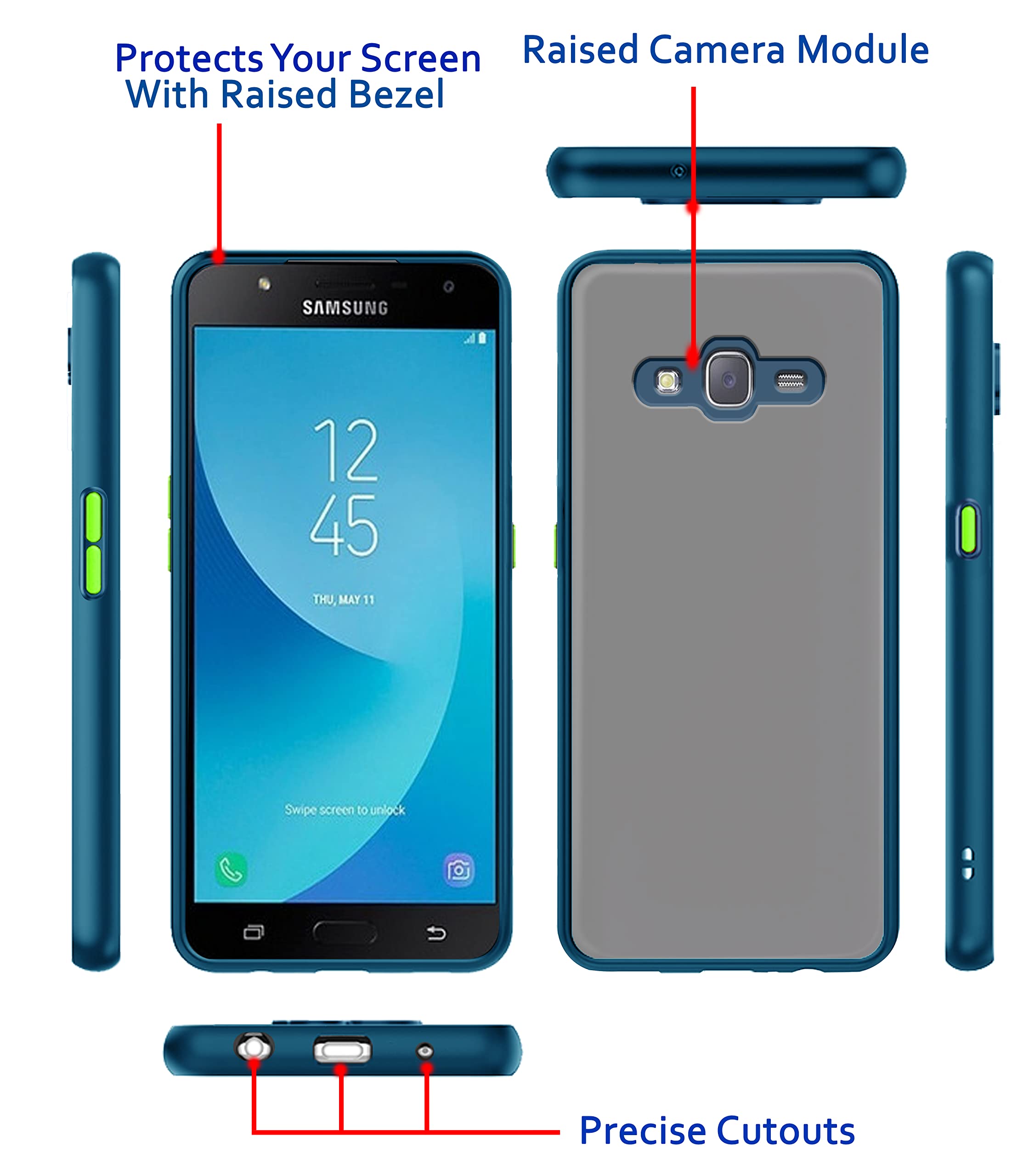 Blue Hybrid back cover for Samsung J7 2015/J7 – Pikkme – photo 3